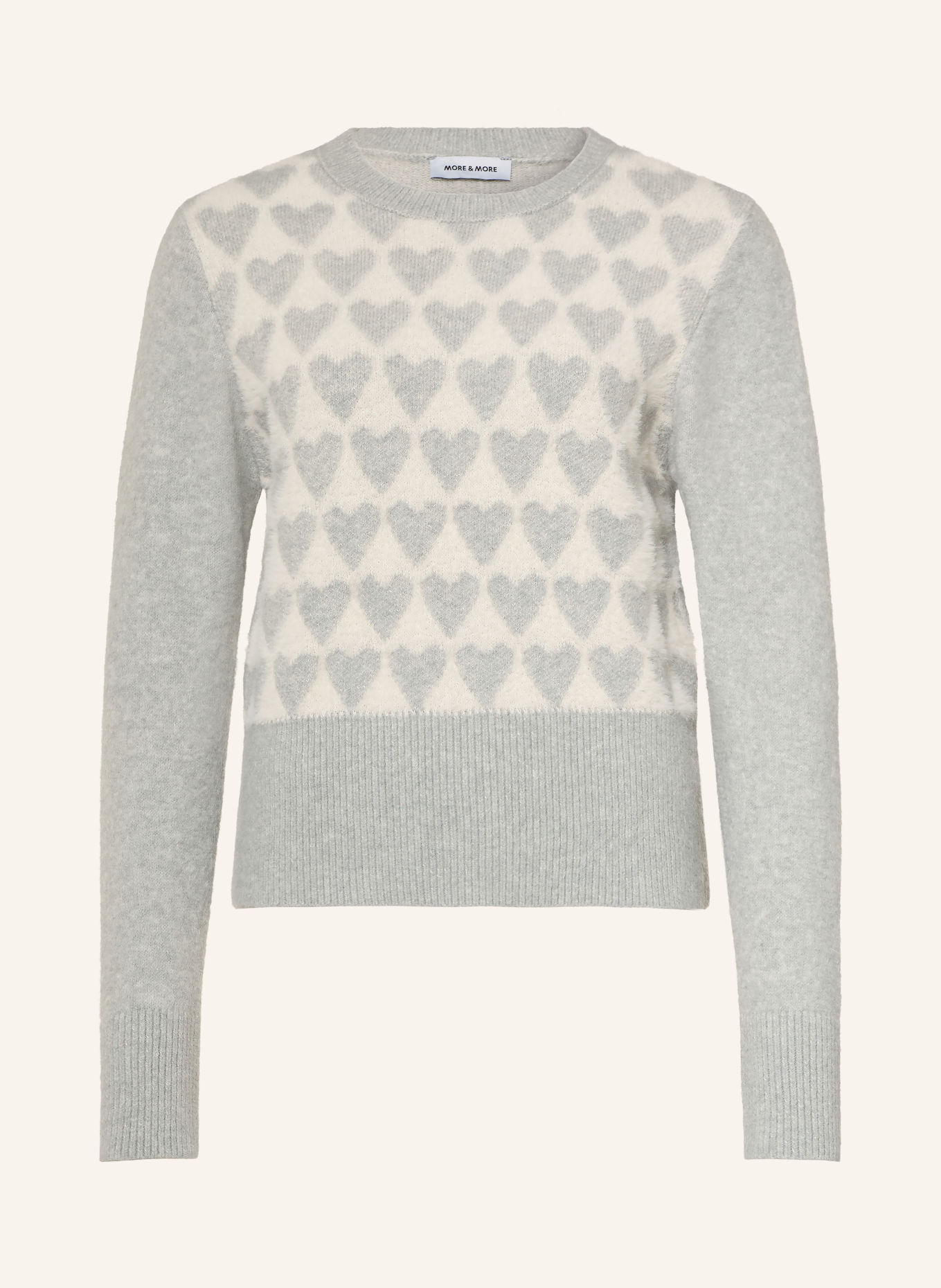 MORE & MORE Sweater: LIGHT GRAY / CREAM