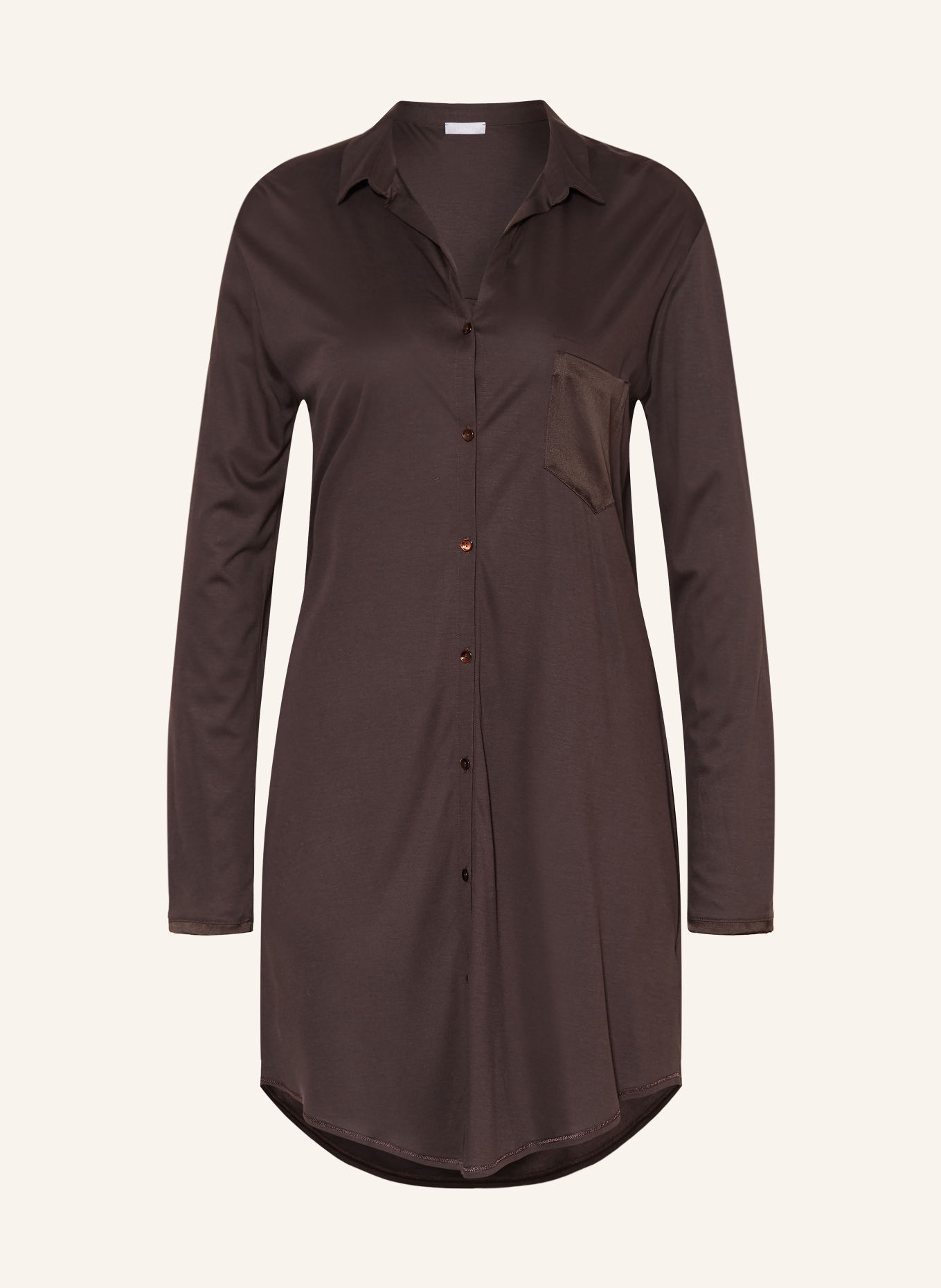 HANRO Chemise de nuit GRAND CENTRAL: MARRON FONCÉ