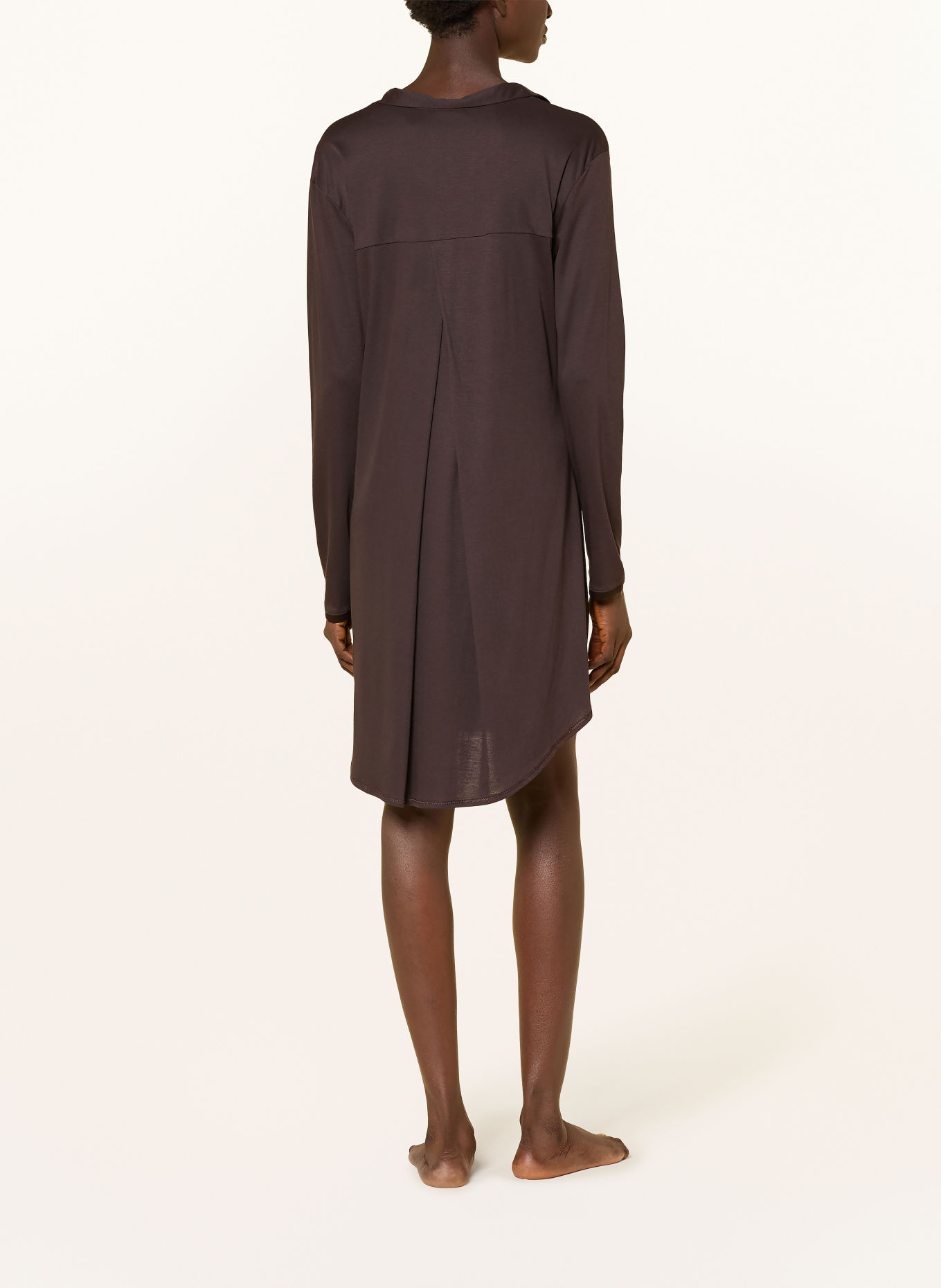 HANRO Chemise de nuit GRAND CENTRAL: MARRON FONCÉ