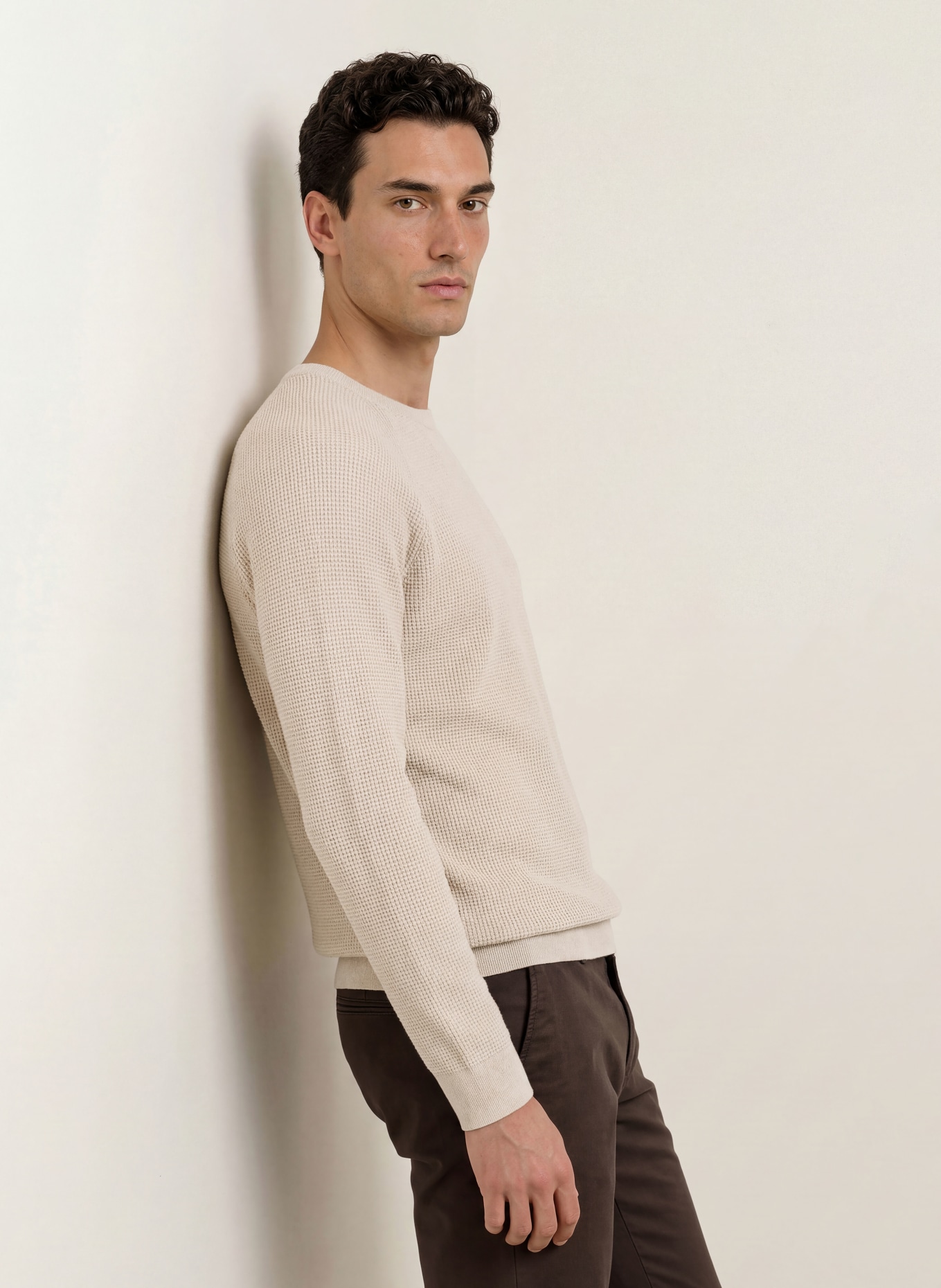 OLYMP Schurwoll-Pullover Level Five body fit: BEIGE