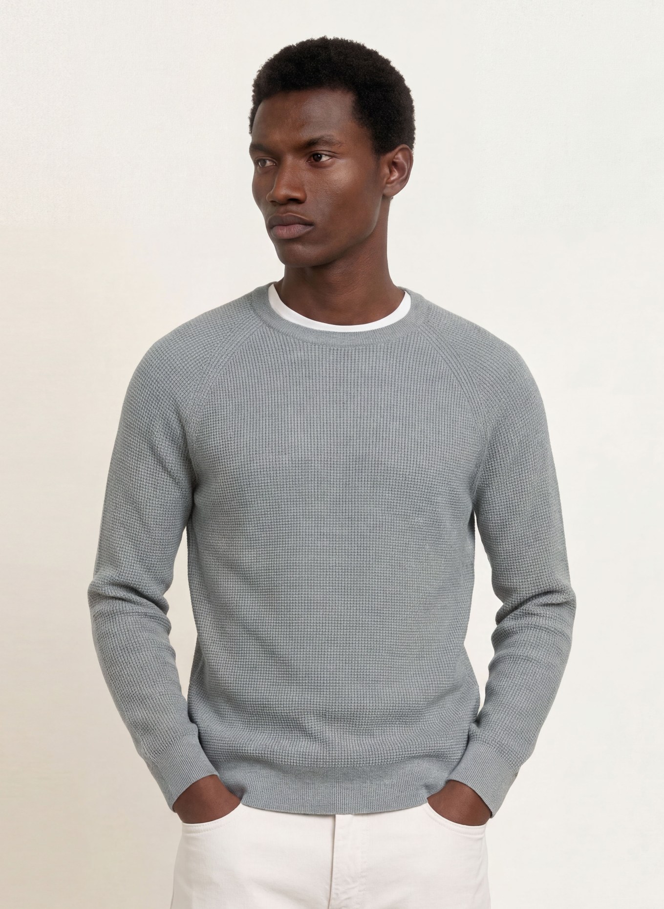 OLYMP Schurwoll-Pullover Level Five body fit: GRAU