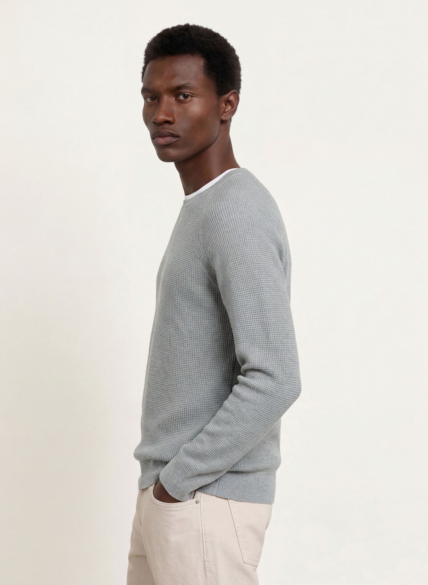 OLYMP Schurwoll-Pullover Level Five body fit: GRAU