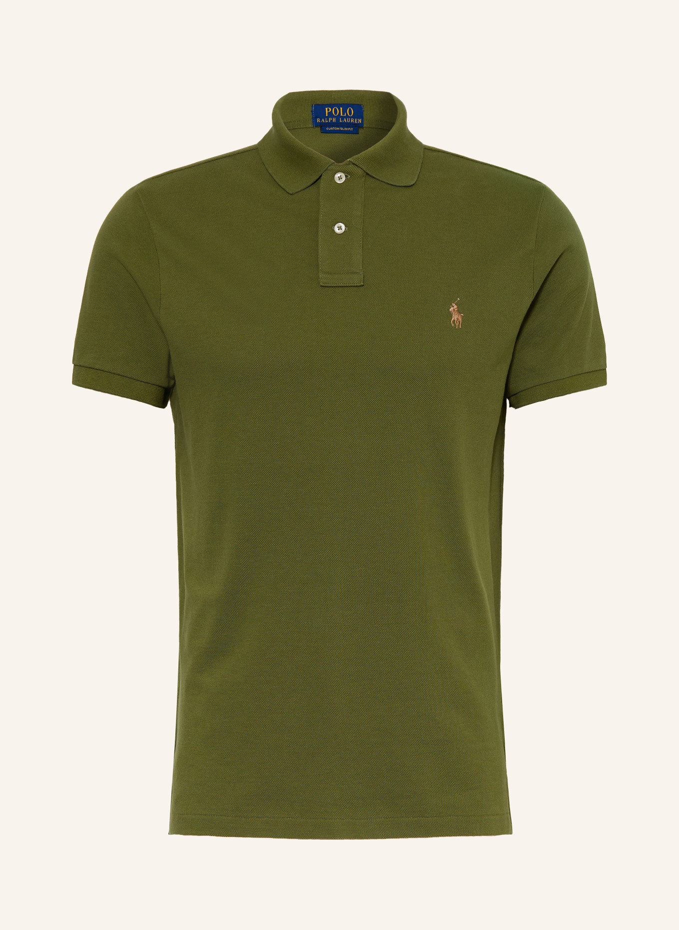 POLO RALPH LAUREN Piqué-Poloshirt Custom Slim Fit: OLIV