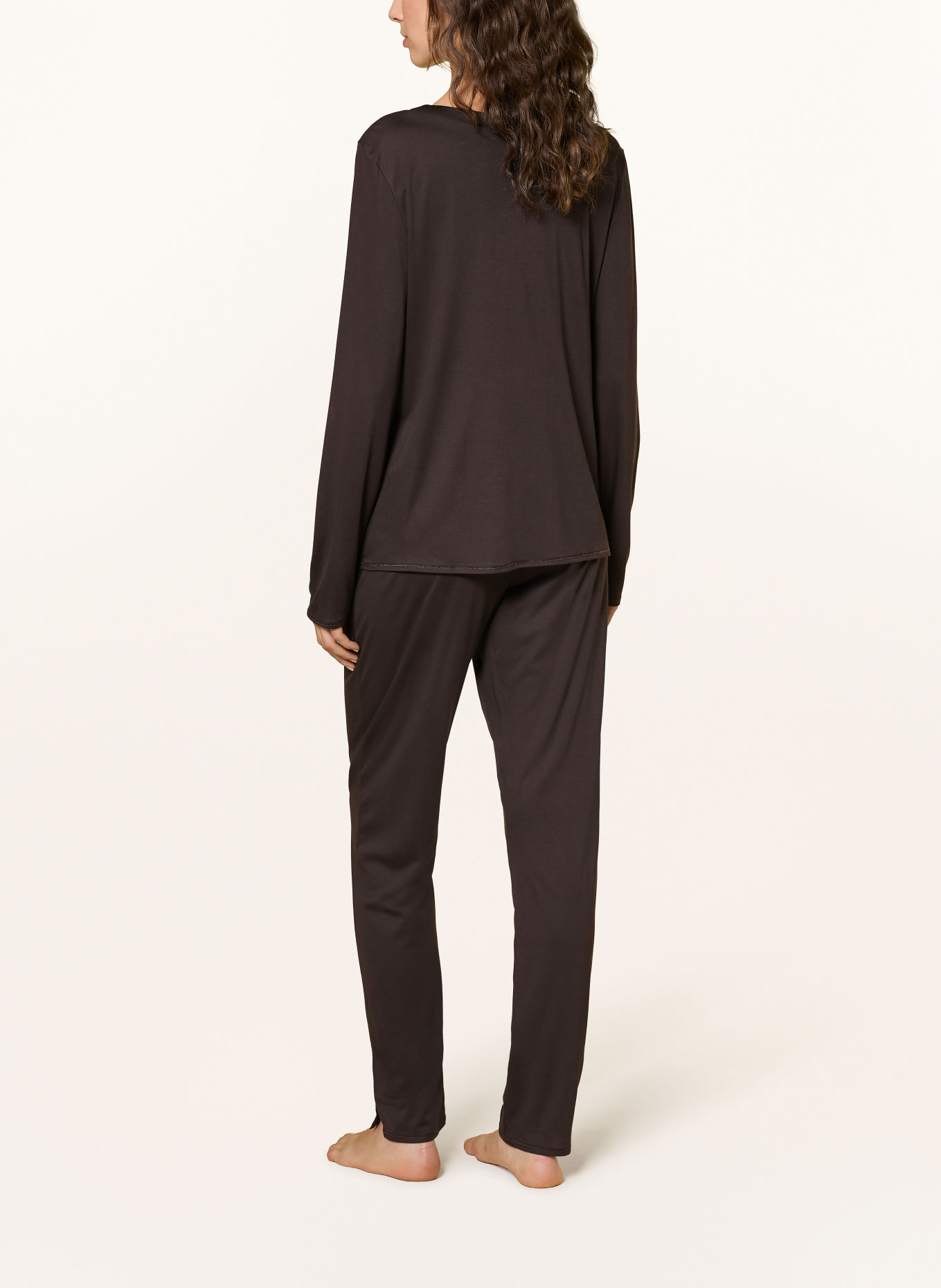 HANRO Slaapbroek GRAND CENTRAL: MARRON FONCÉ
