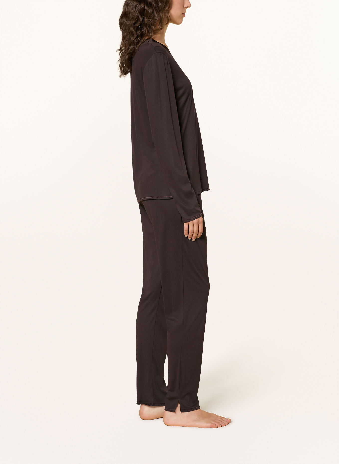 HANRO Slaapbroek GRAND CENTRAL: MARRON FONCÉ