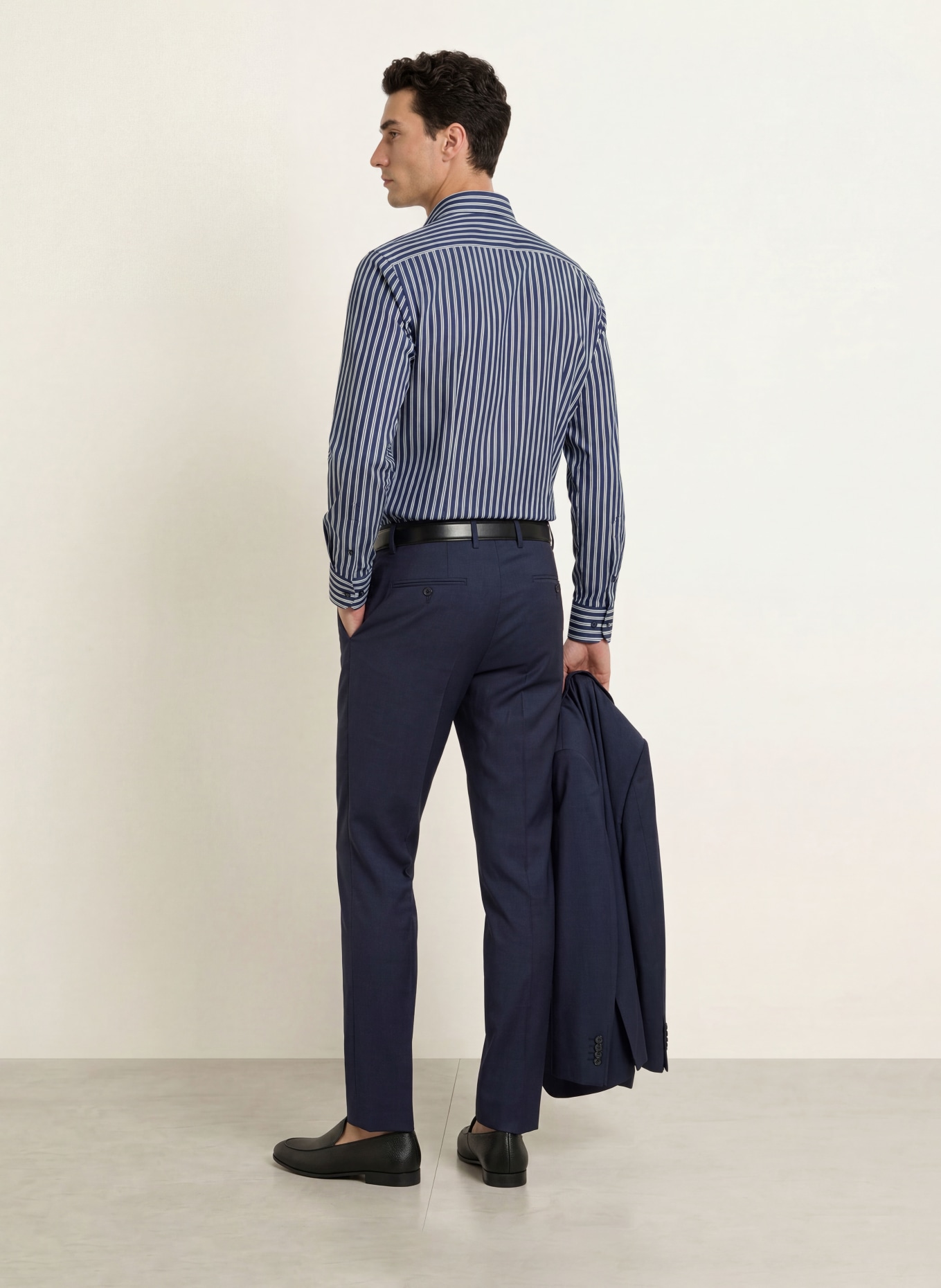 OLYMP Hemd Luxor modern fit: DUNKELBLAU / KHAKI / WEISS