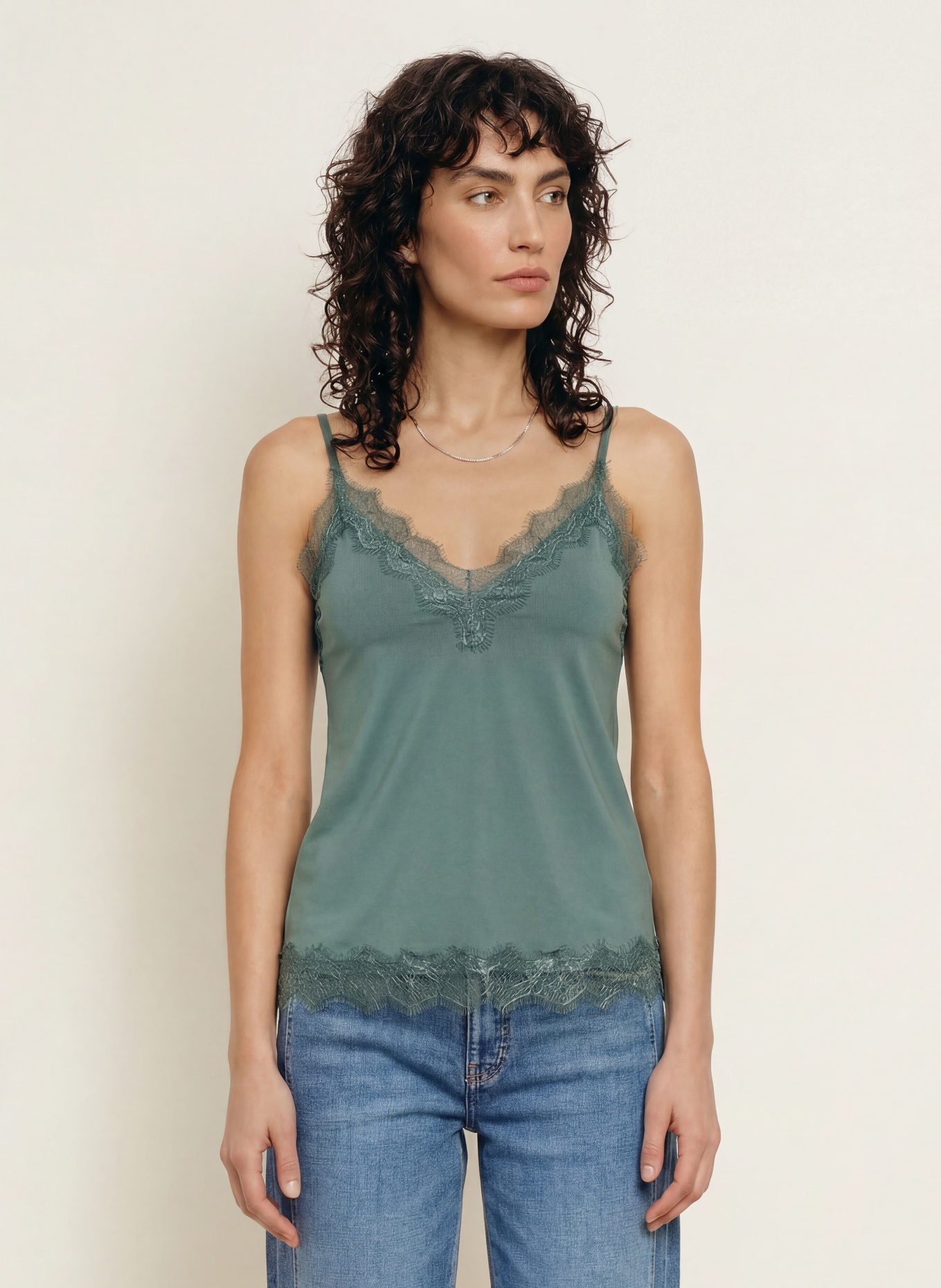 rosemunde Top BILLIE mit Spitze: OLIV