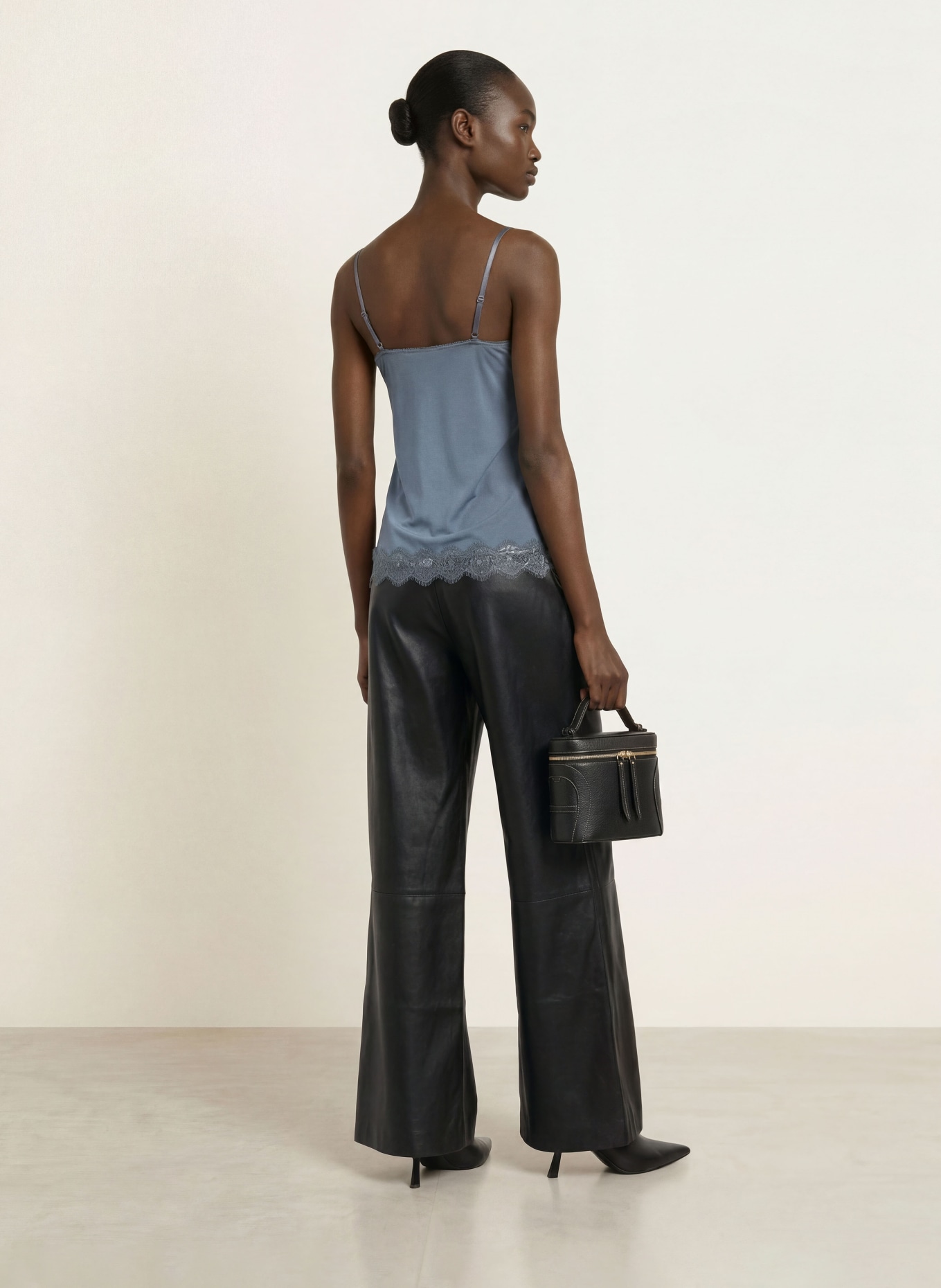 rosemunde Top BILLIE mit Spitze: BLAUGRAU