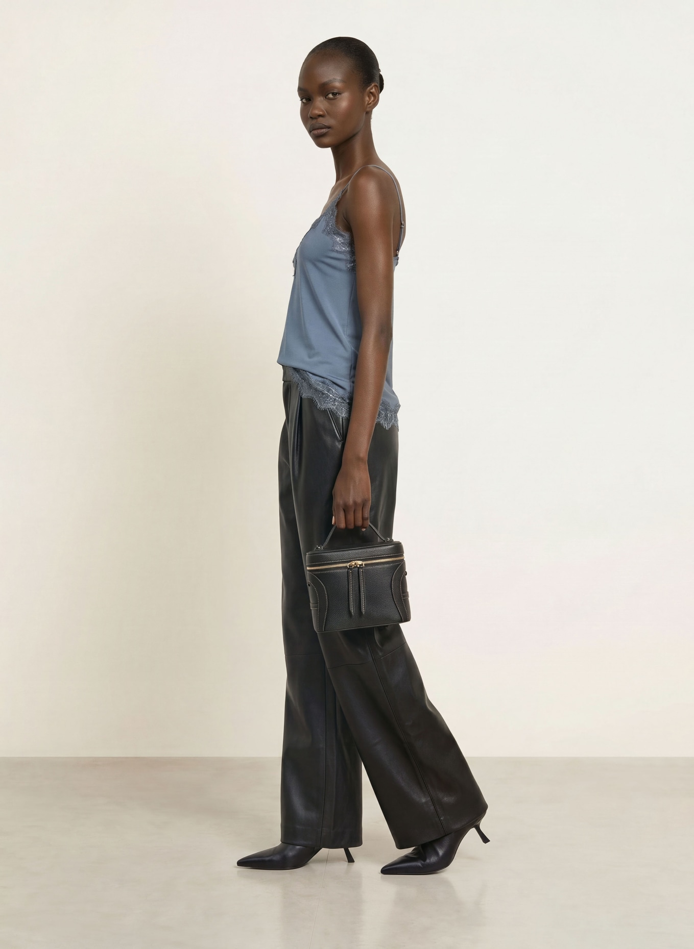 rosemunde Top BILLIE mit Spitze: BLAUGRAU