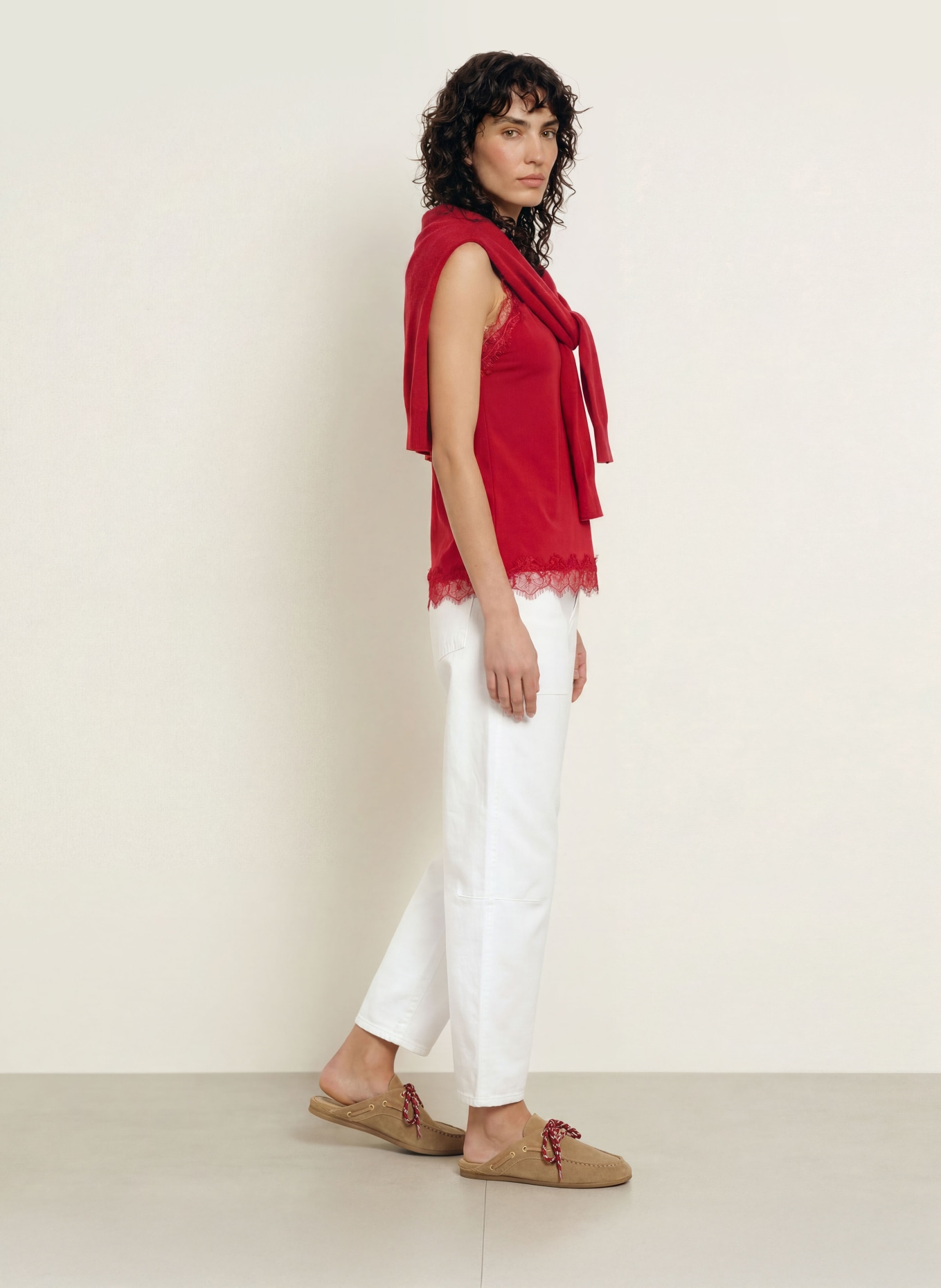 rosemunde Top BILLIE mit Spitze: ROT