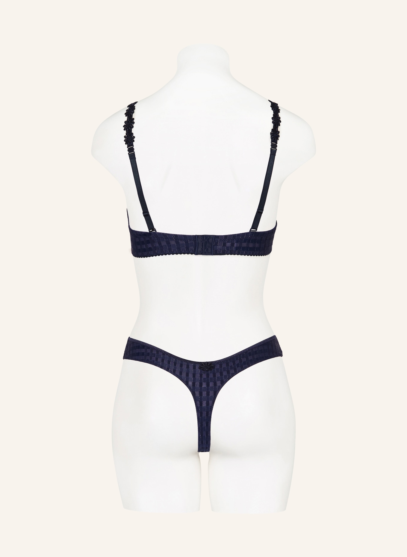 MARIE JO Thong AVERO: DARK BLUE / SILVER