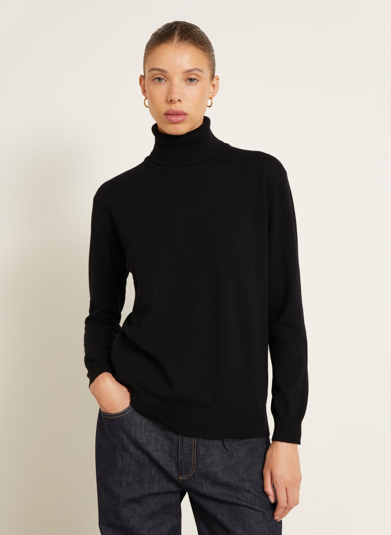 BRUNELLO CUCINELLI Rollkragenpullover aus Cashmere: SCHWARZ
