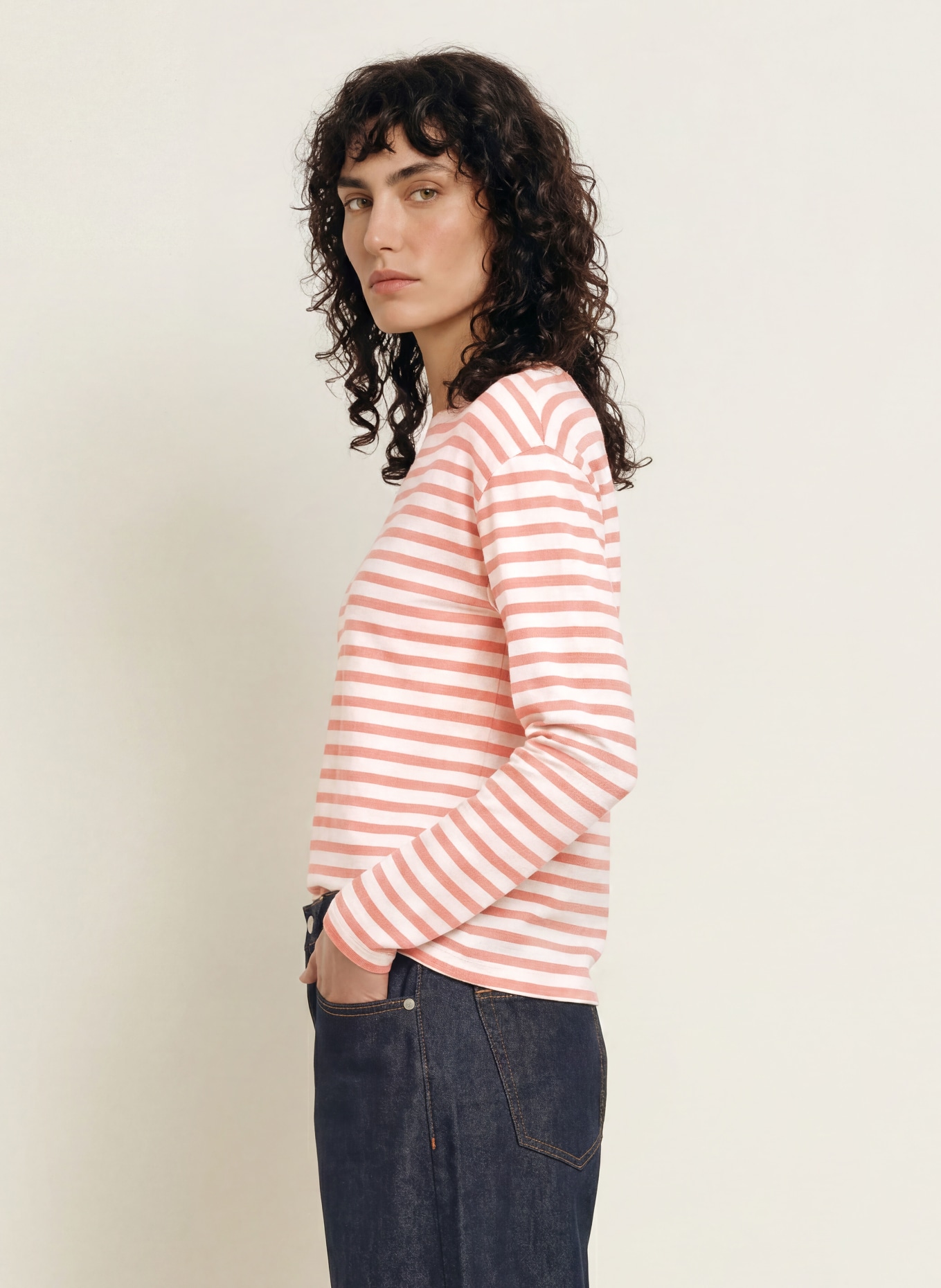 CLOSED Longsleeve: ECRU / LICHTROOD