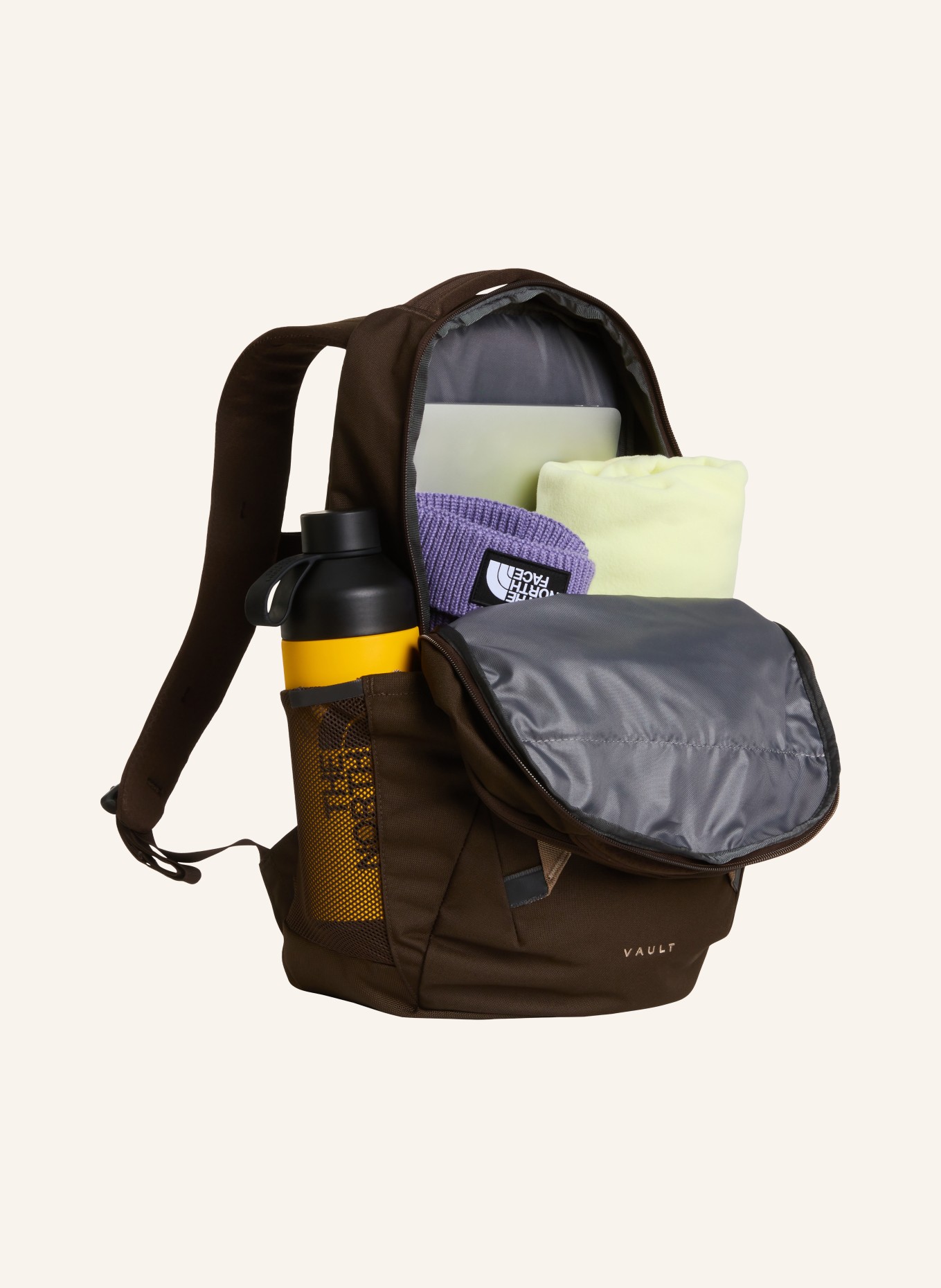 THE NORTH FACE VAULT 26 l backpack with laptop compartment: DARK BROWN / TAUPE