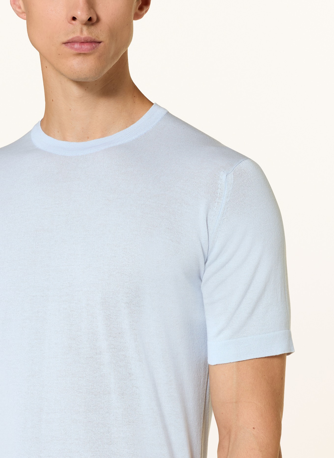 JOHN SMEDLEY T-shirt LORCA: BLEU CLAIR