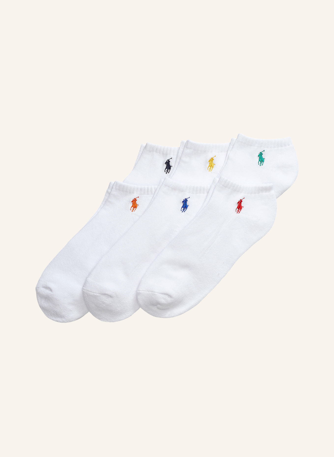 POLO RALPH LAUREN 6-pack socks: 002 WHITE COLORED PP