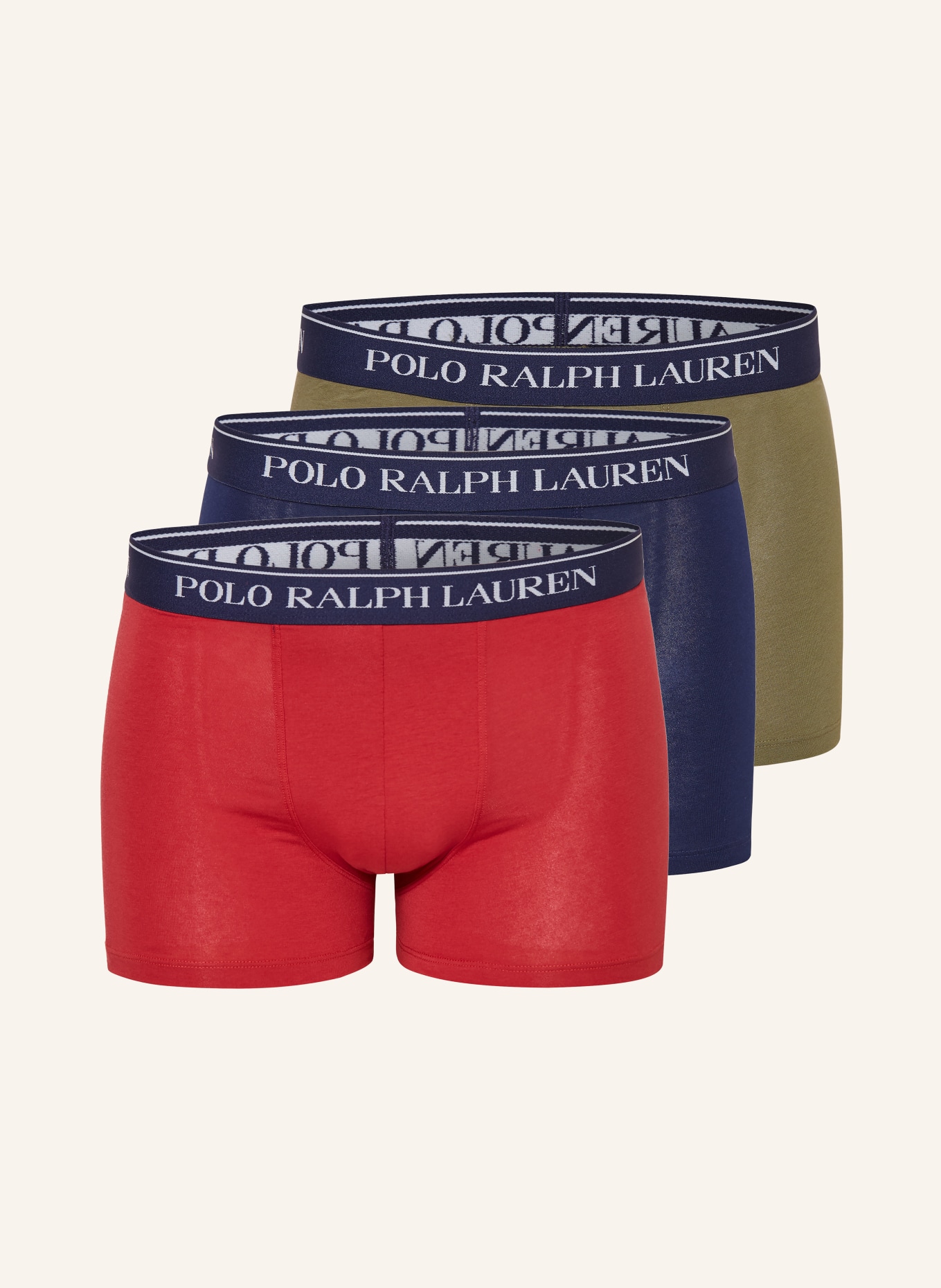 POLO RALPH LAUREN Set van 3 boxershorts: DONKERBLAUW / ROOD / KAKI