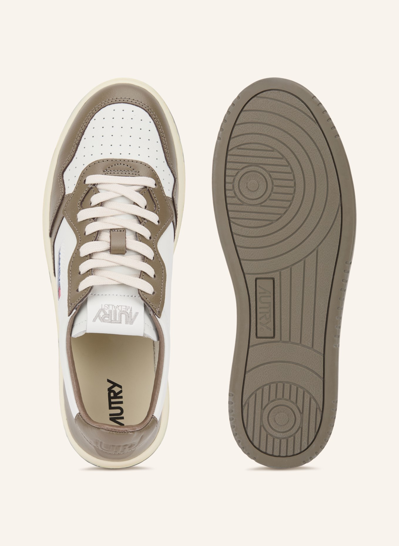 AUTRY Baskets MEDALIST LOW: BLANC / TAUPE