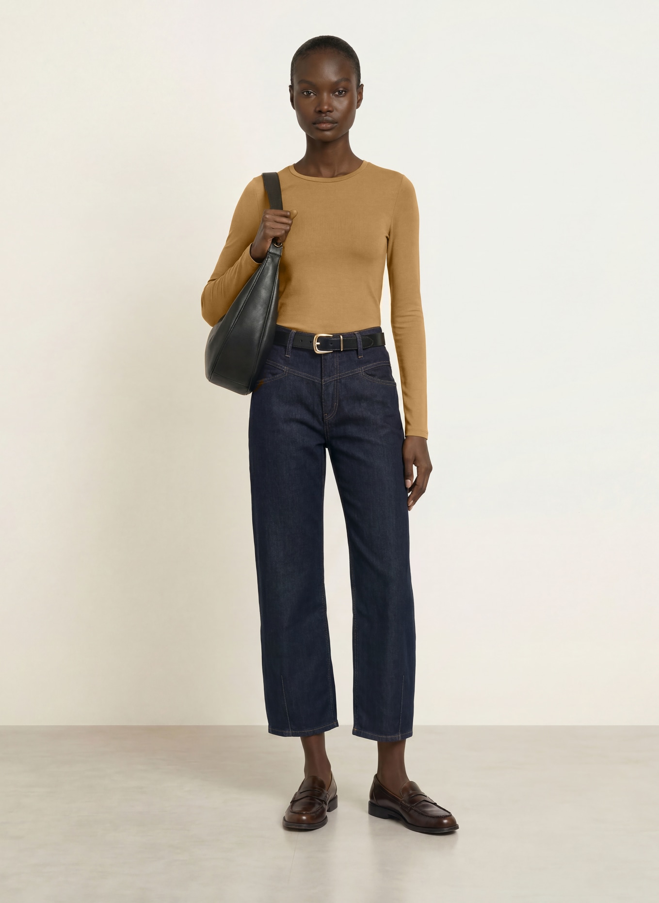 MAJESTIC FILATURES Longsleeve: CAMEL