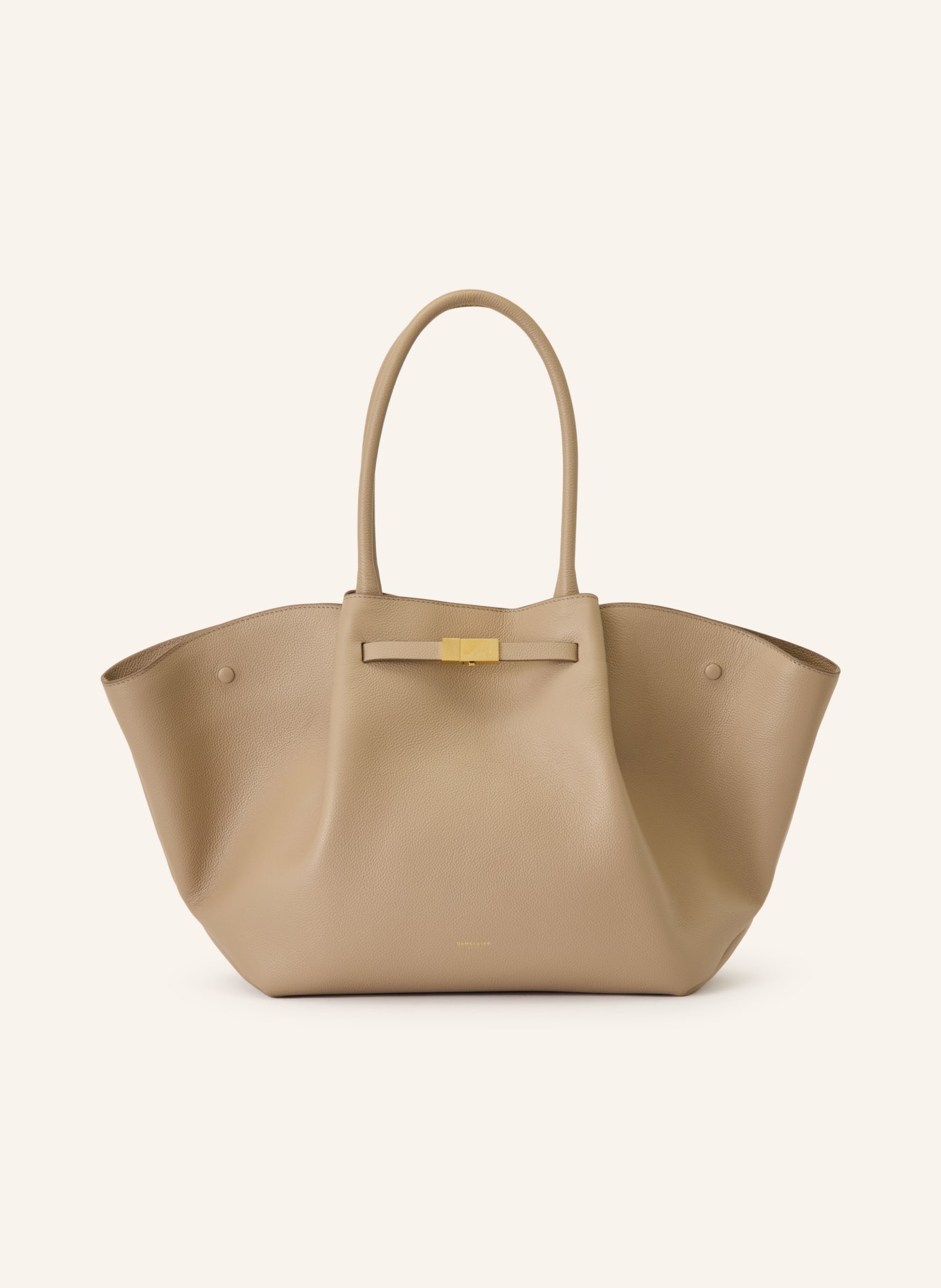 DEMELLIER Shopper THE NEW YORK LARGE: BEIGE / GULD