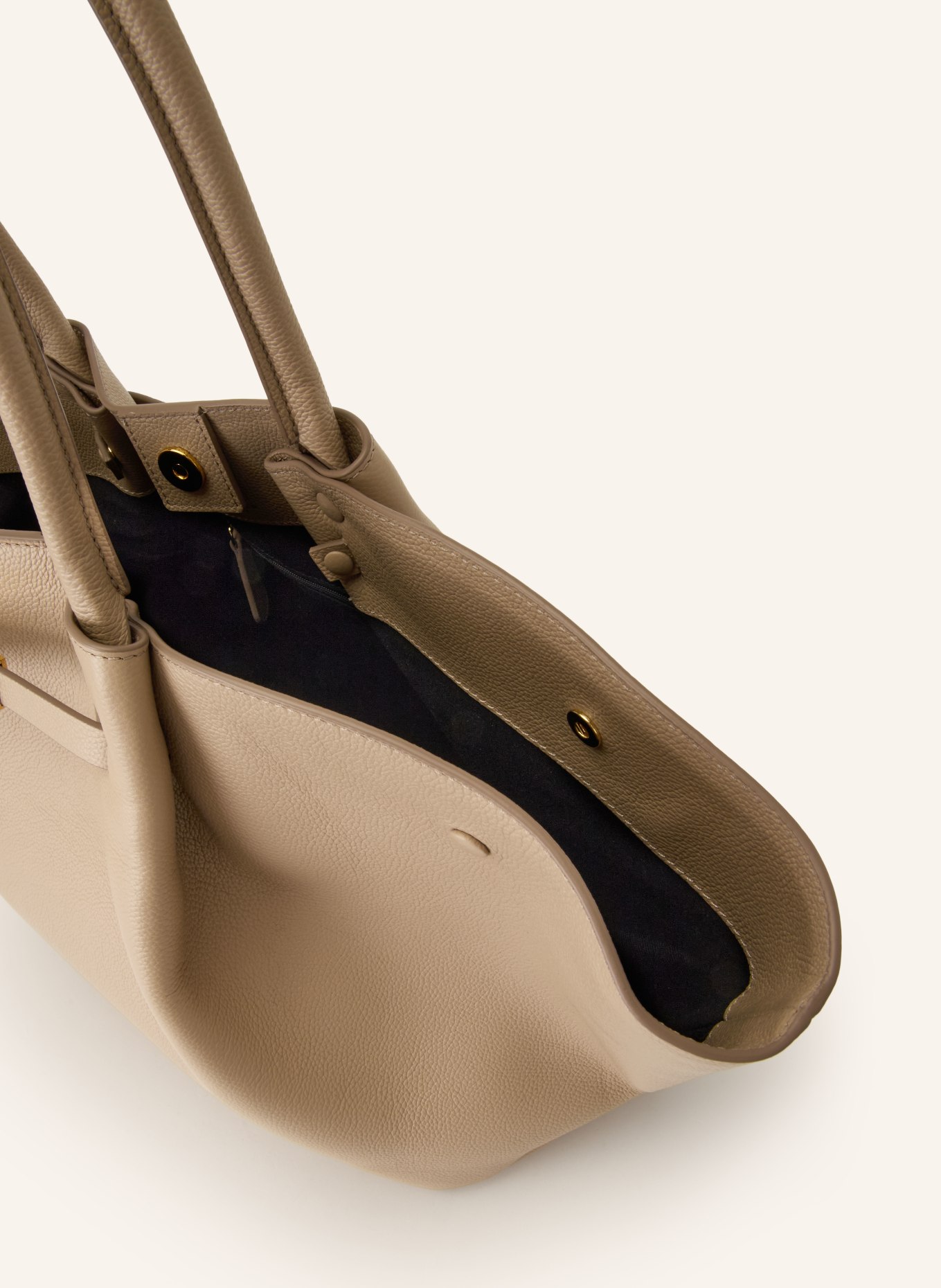 DEMELLIER Shopper THE NEW YORK LARGE: BEIGE / GULD