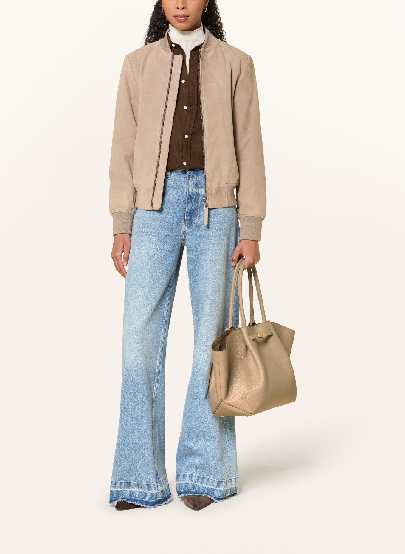 DEMELLIER Shoppers THE NEW YORK LARGE: BEIGE / GOUD