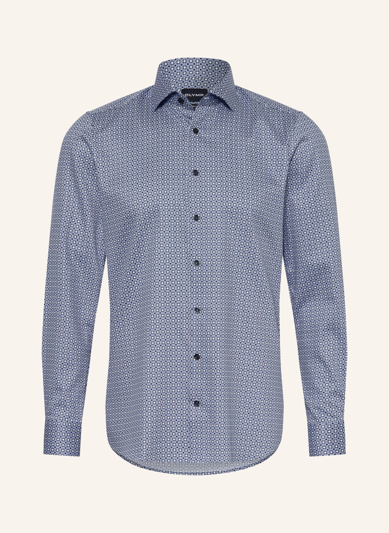 OLYMP Jerseyhemd Level Five 24/Seven body fit: HELLBLAU / DUNKELBLAU / WEISS