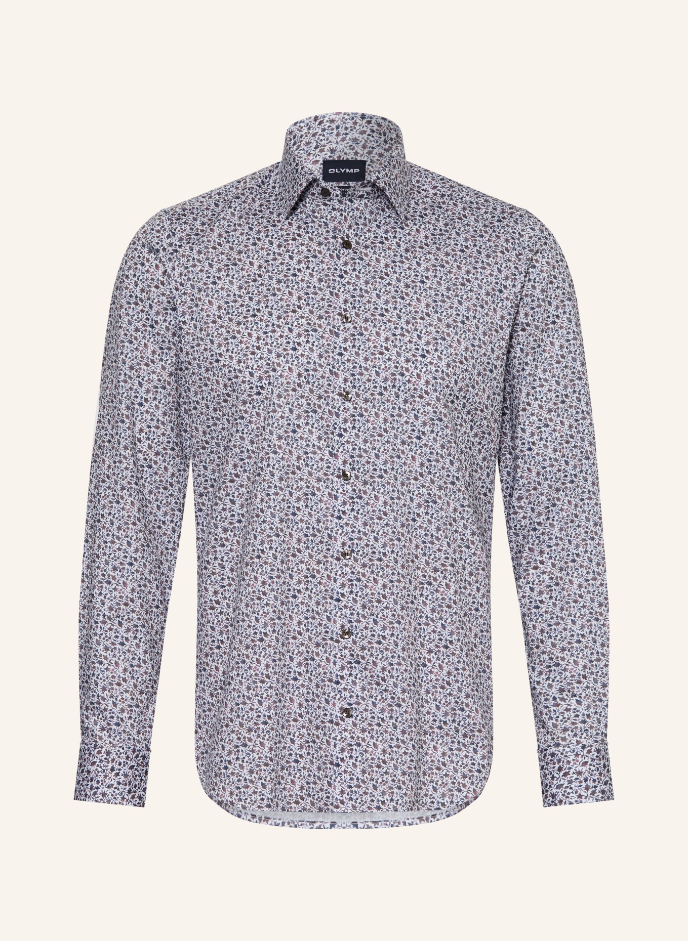 OLYMP Jerseyhemd Level Five 24/Seven body fit: BRAUN / DUNKELBLAU / WEISS