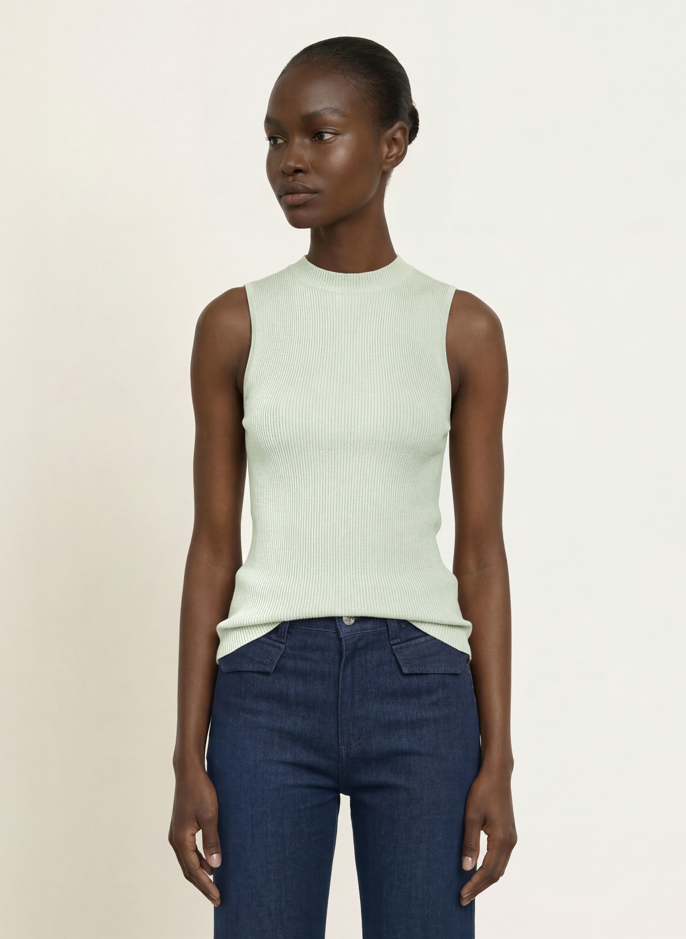 BOSS Knit top FESKIES: LIGHT GREEN