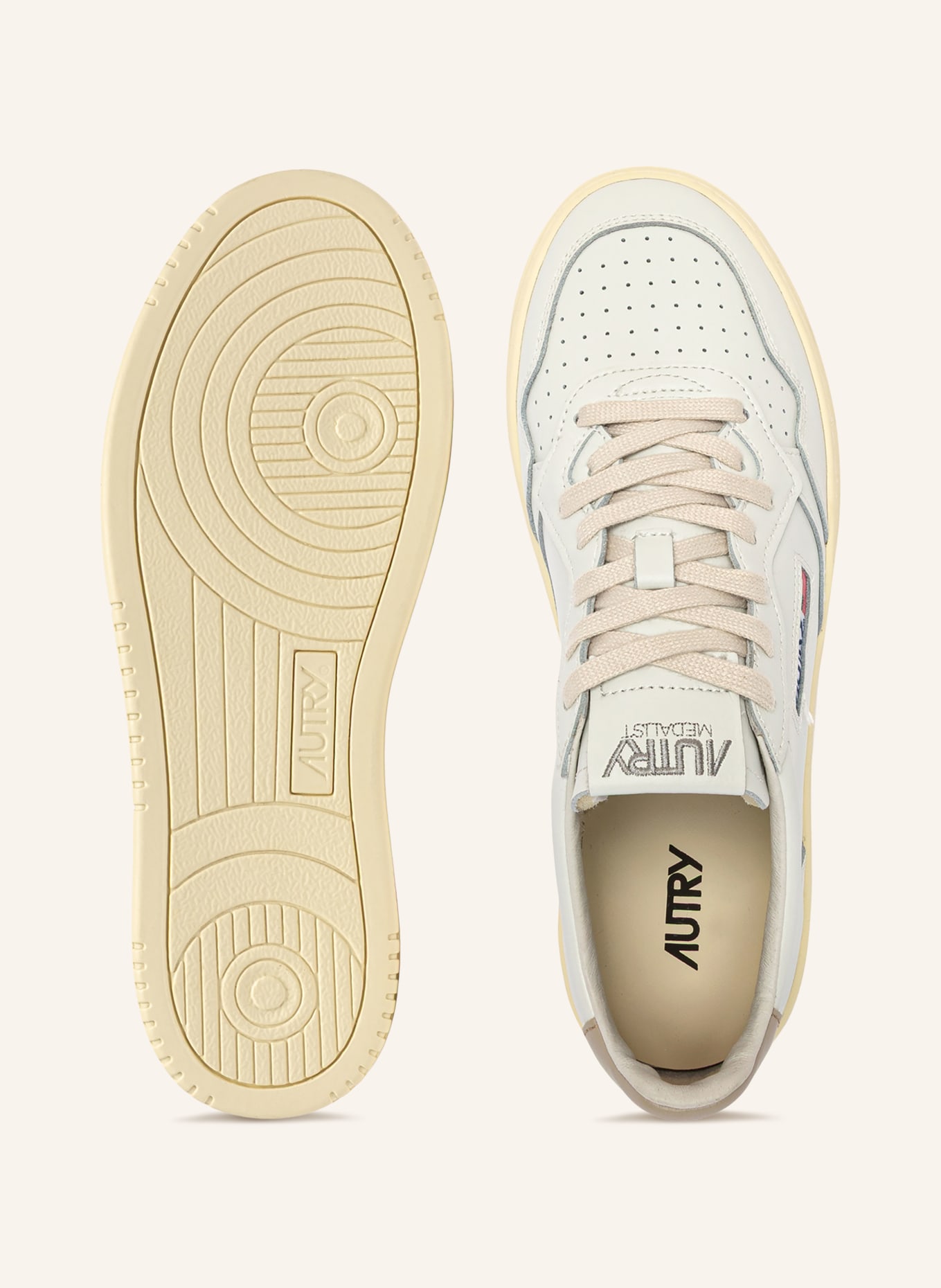 AUTRY Sneaker MEDALIST LOW LL: WEISS / BEIGE