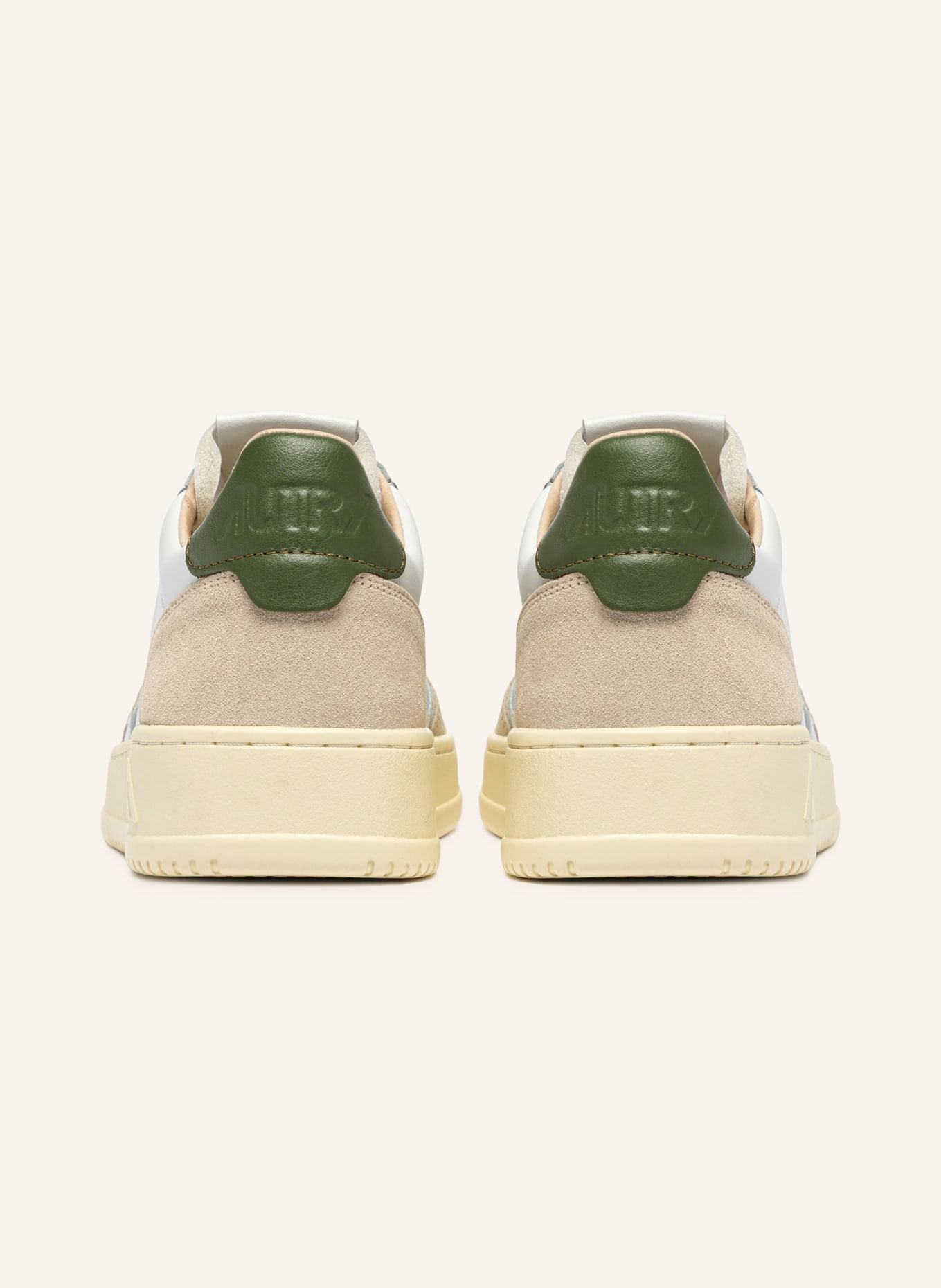 AUTRY Baskets MEDALIST LOW LS: BLANC / BEIGE / GROEN