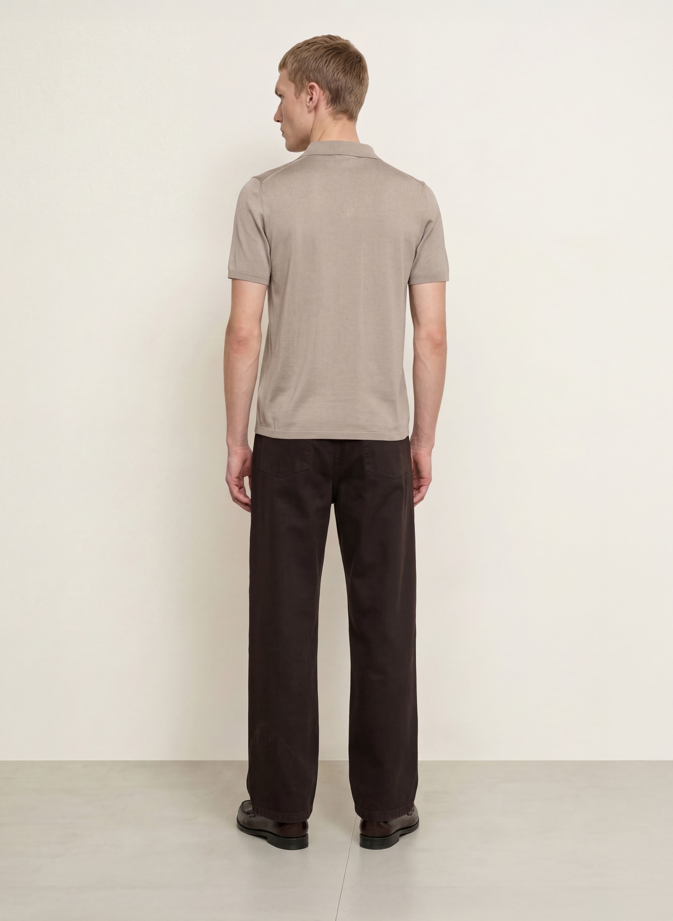 SANDRO Strick-Poloshirt: BEIGE