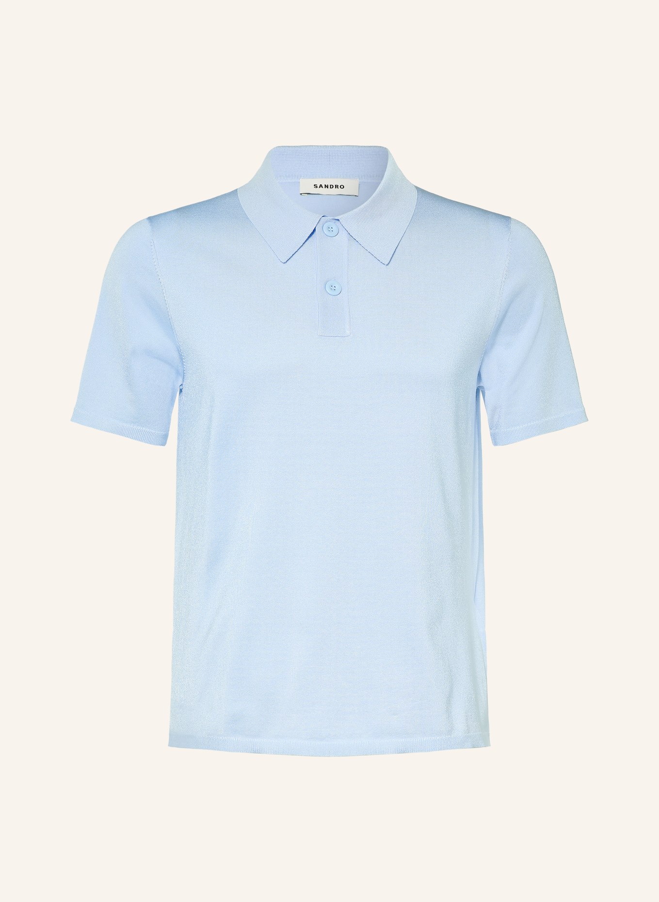 SANDRO Strick-Poloshirt: HELLBLAU