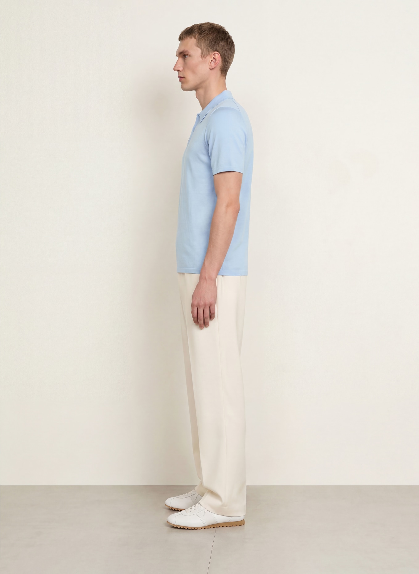 SANDRO Strick-Poloshirt: HELLBLAU