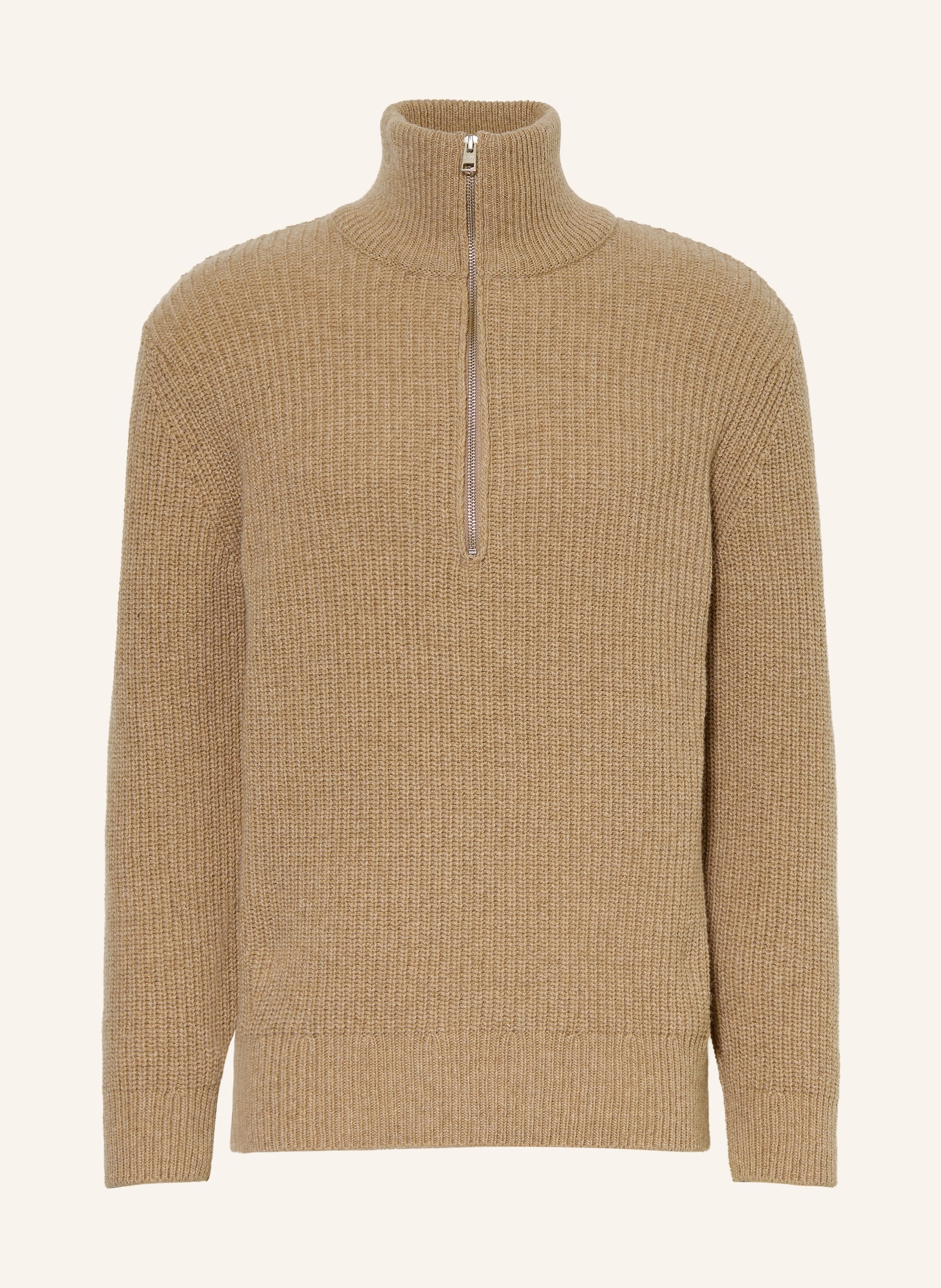 CLOSED Half-zip sweater: CAMEL