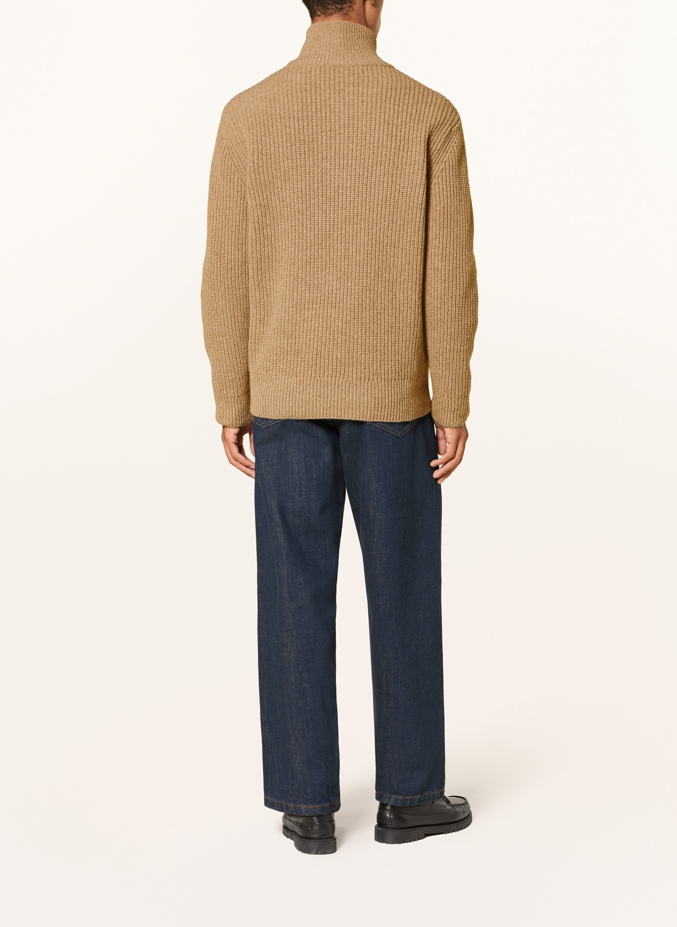 CLOSED Half-zip sweater: CAMEL
