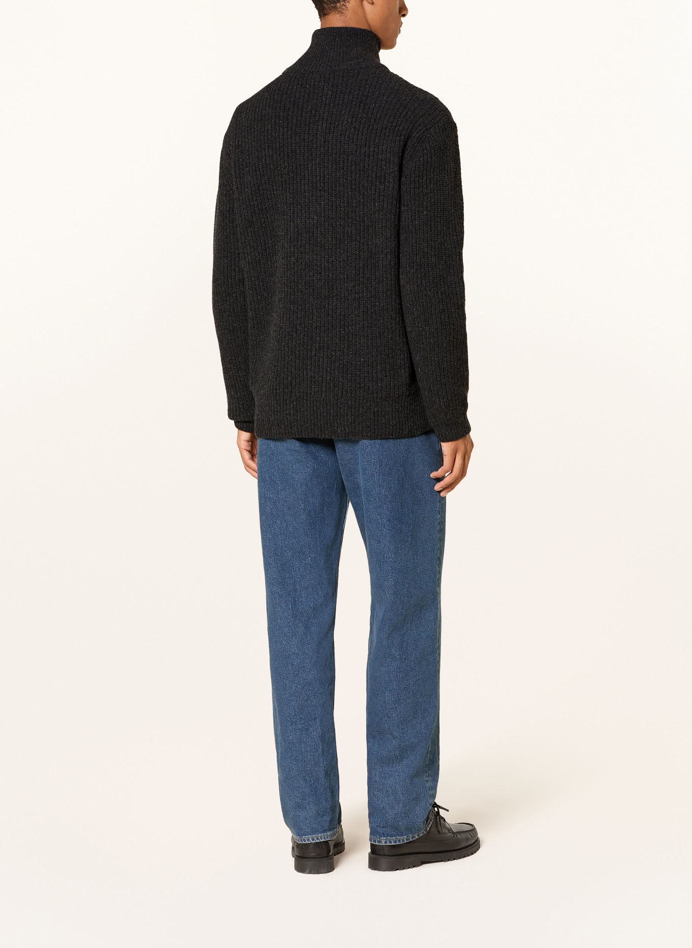 CLOSED Half-zip sweater: BLACK