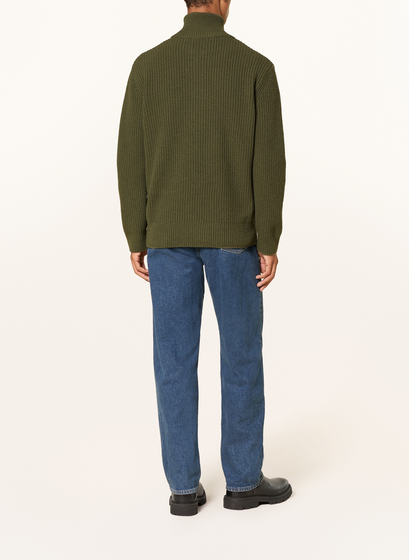 CLOSED Half-zip sweater: DARK GREEN