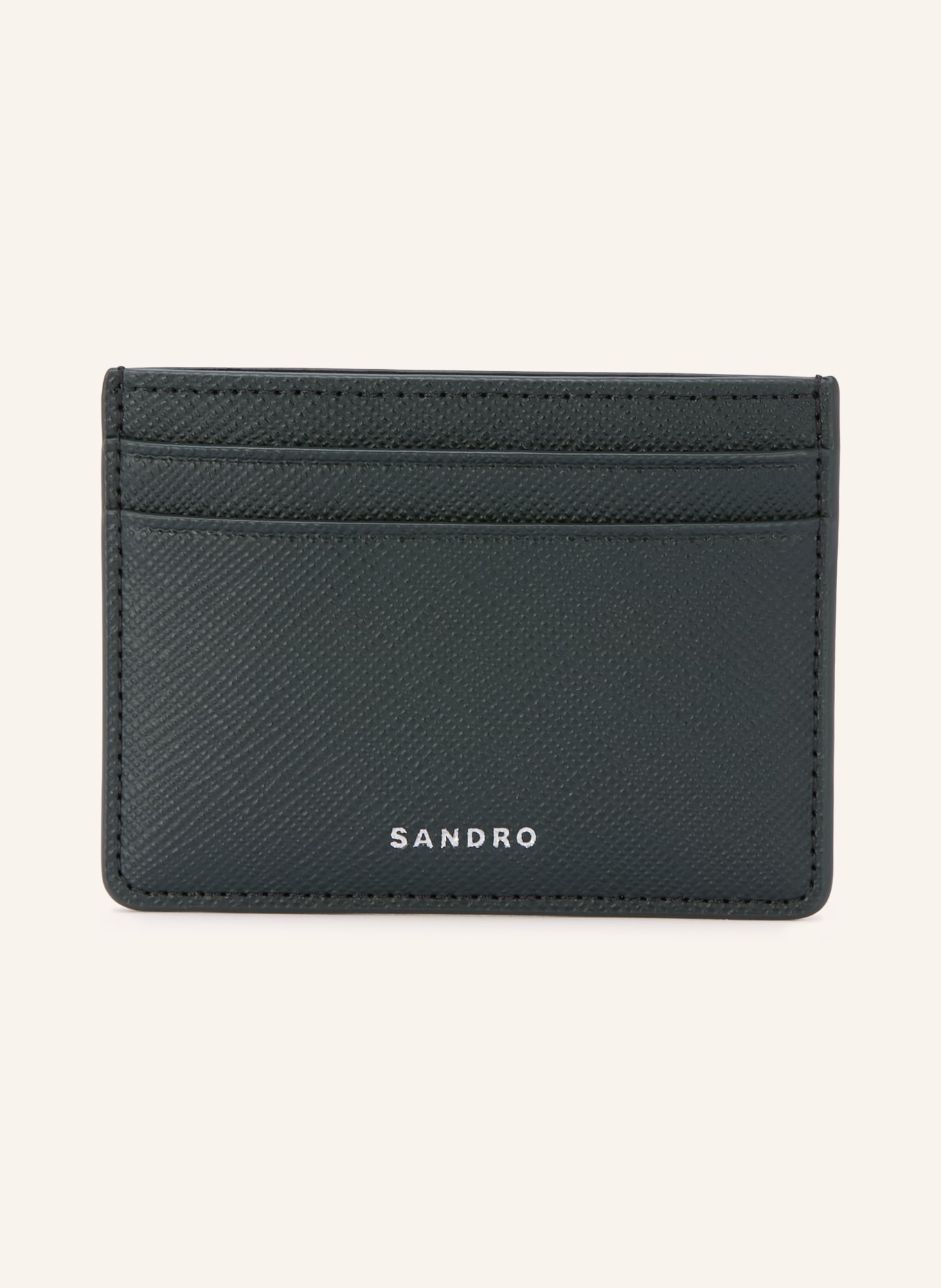SANDRO Saffiano-Kartenetui: DUNKELGRAU