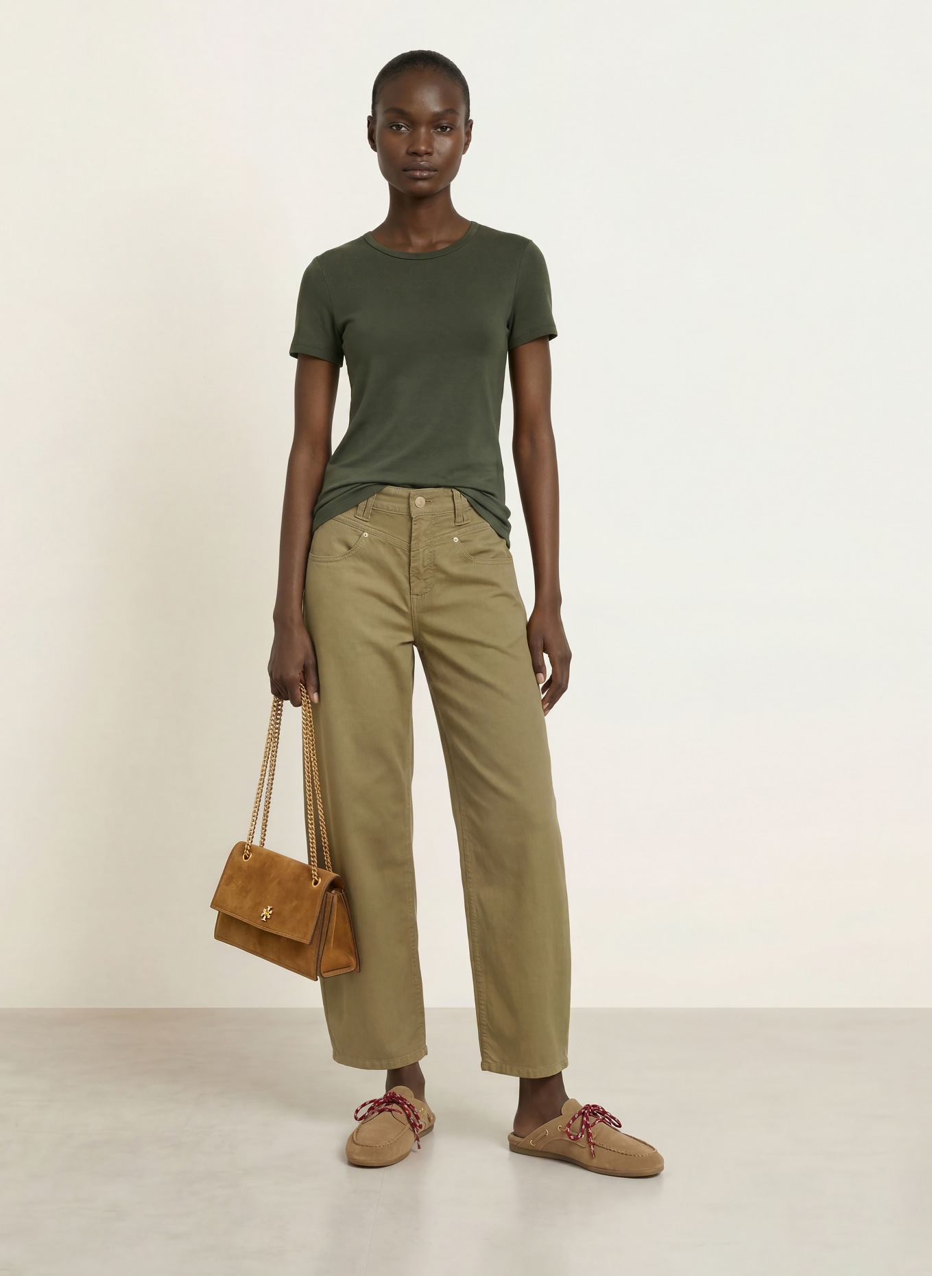 MAJESTIC FILATURES T-Shirt: KHAKI