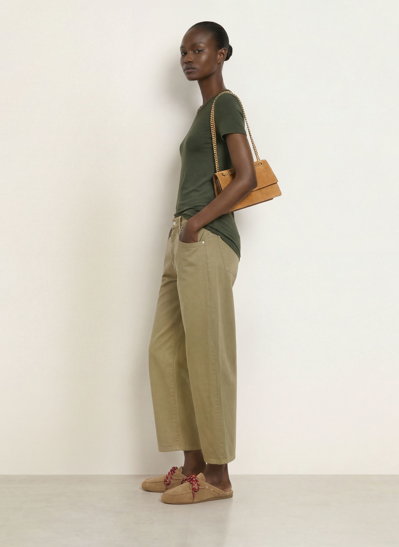 MAJESTIC FILATURES T-Shirt: KHAKI