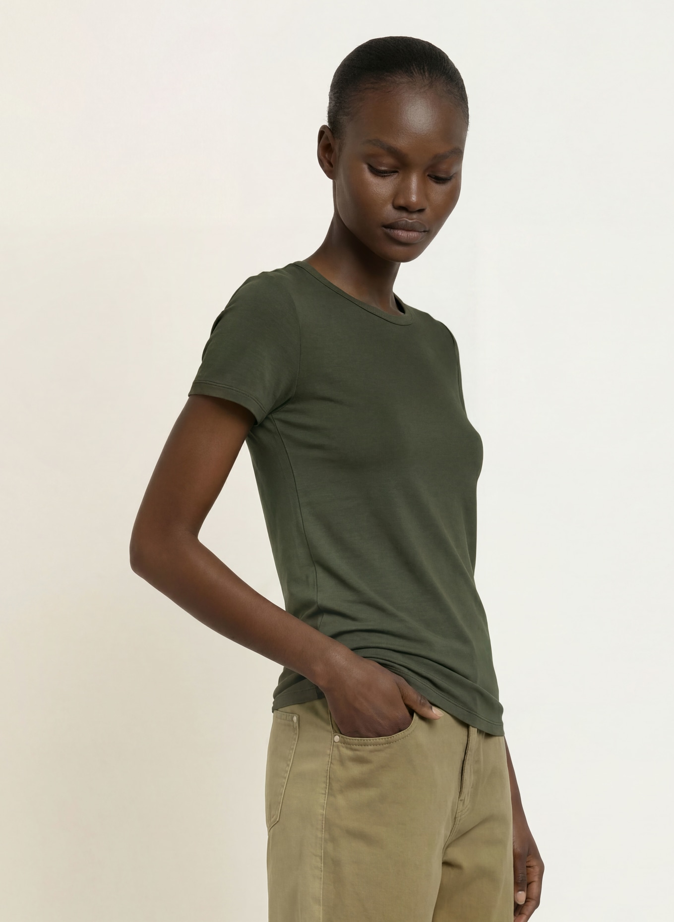 MAJESTIC FILATURES T-Shirt: KHAKI