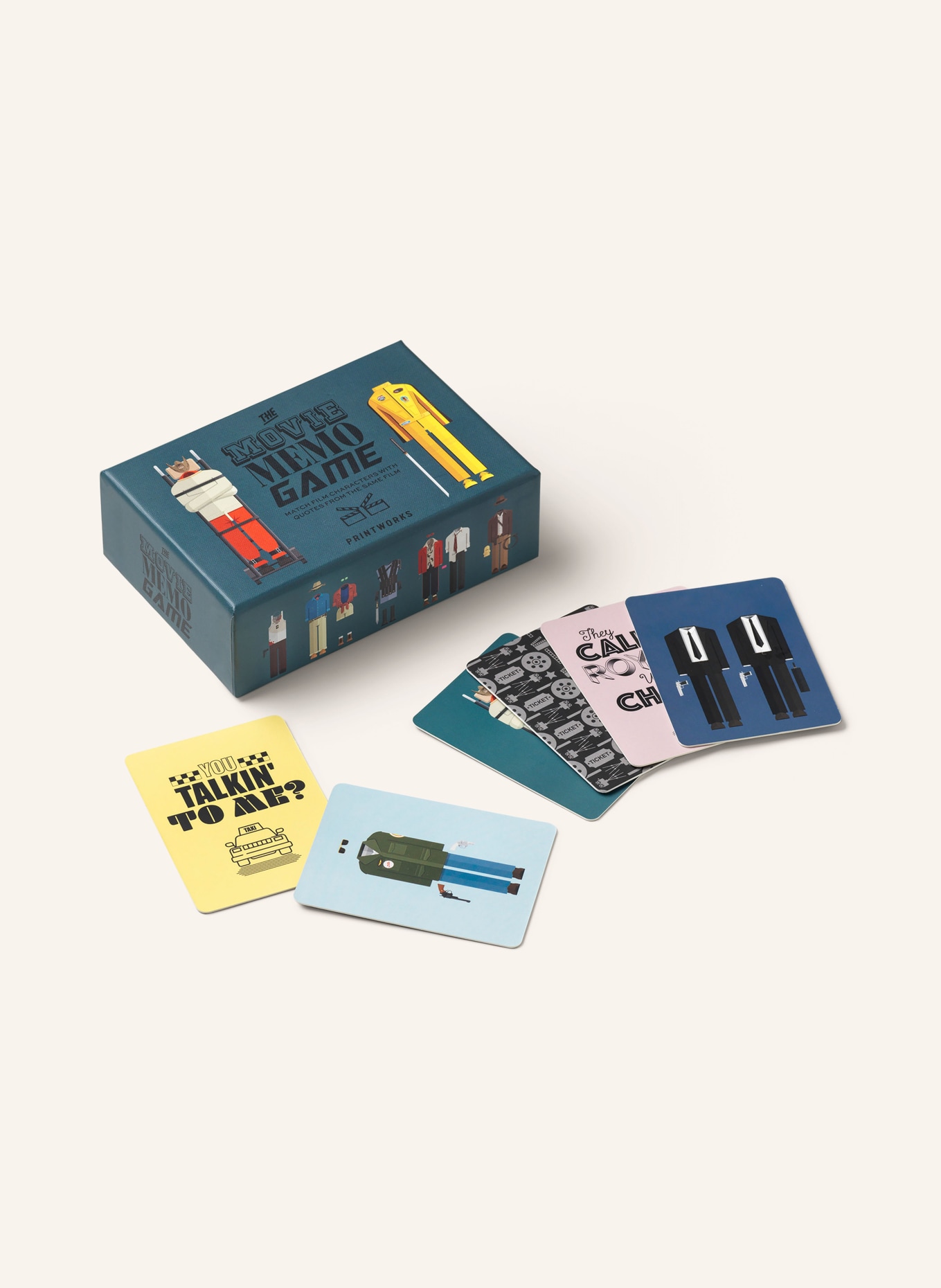PRINTWORKS Memory Game: THE MOVIE: TEAL / RED / YELLOW