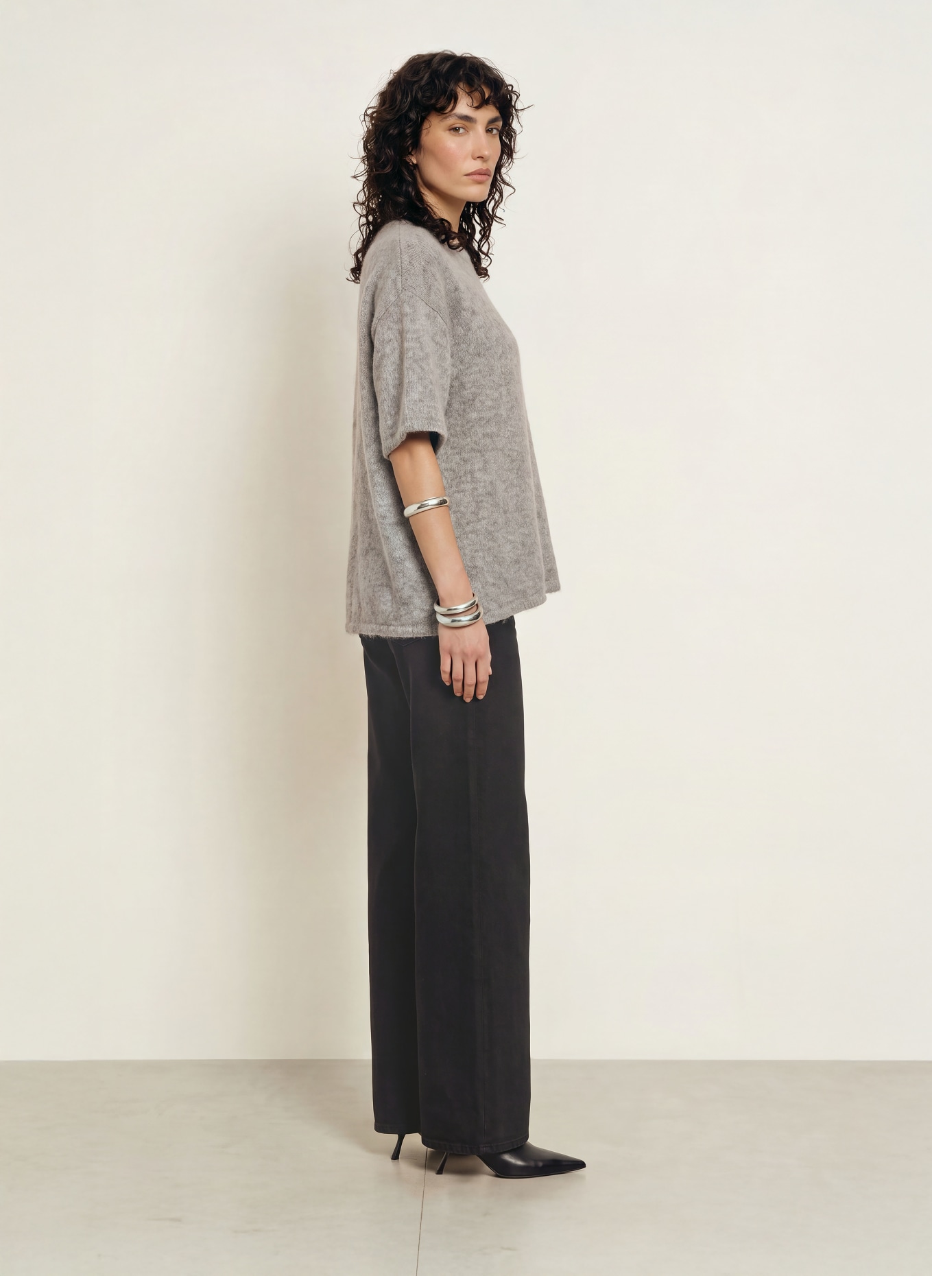 by Aylin Koenig Strickshirt HARRY mit Alpaka: HELLGRAU