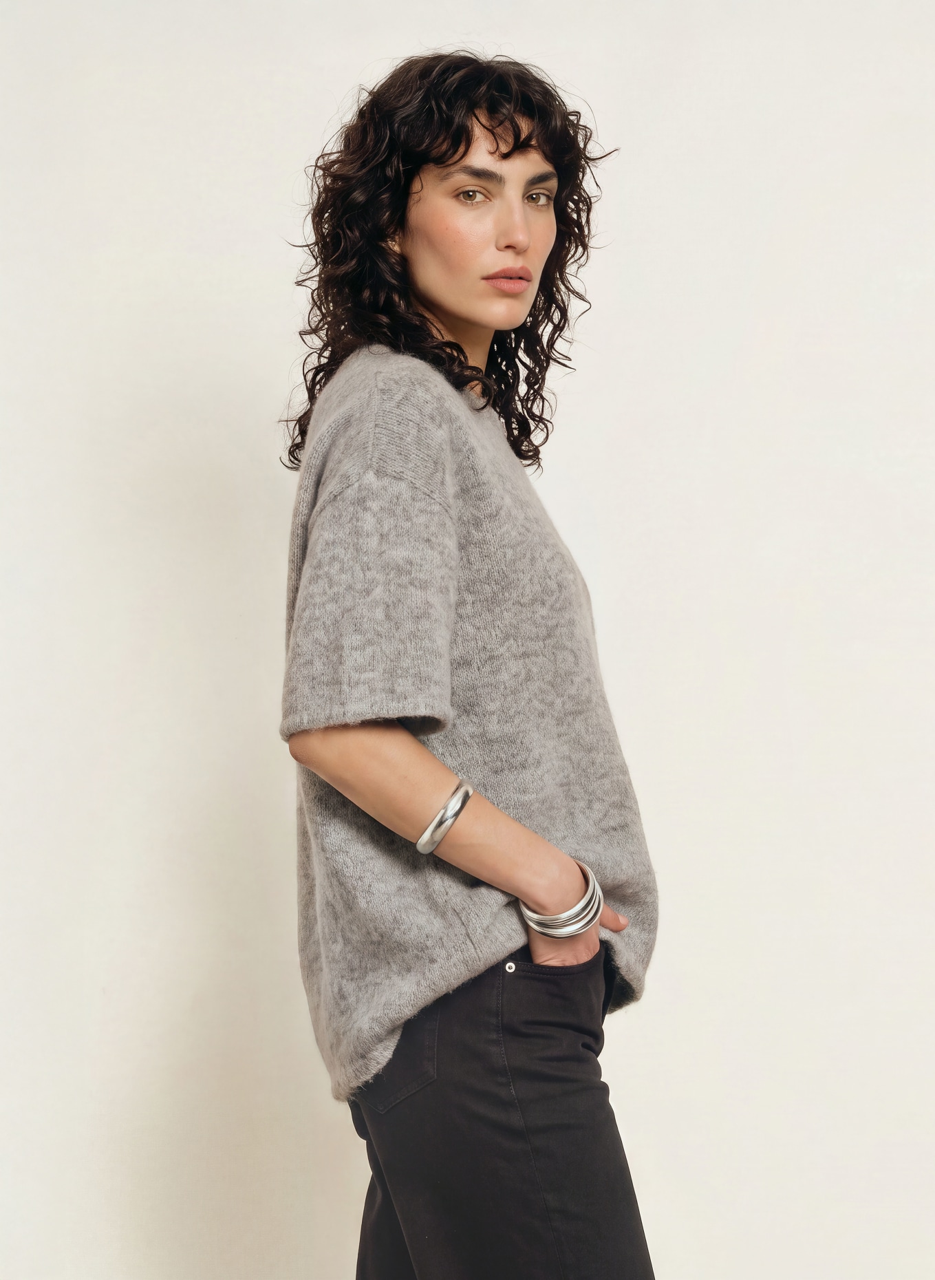 by Aylin Koenig Strickshirt HARRY mit Alpaka: HELLGRAU