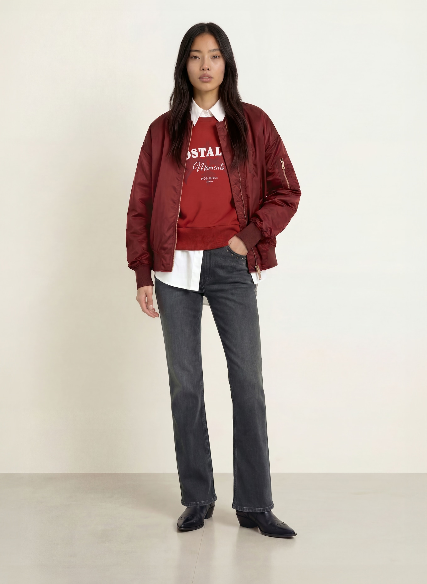MOS MOSH Blouson MMRUBY: DONKERROOD