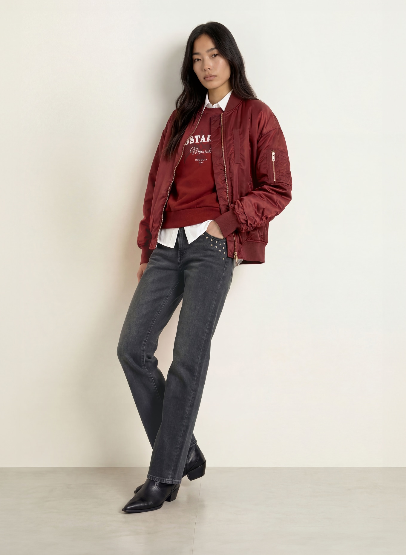 MOS MOSH Blouson MMRUBY: DONKERROOD