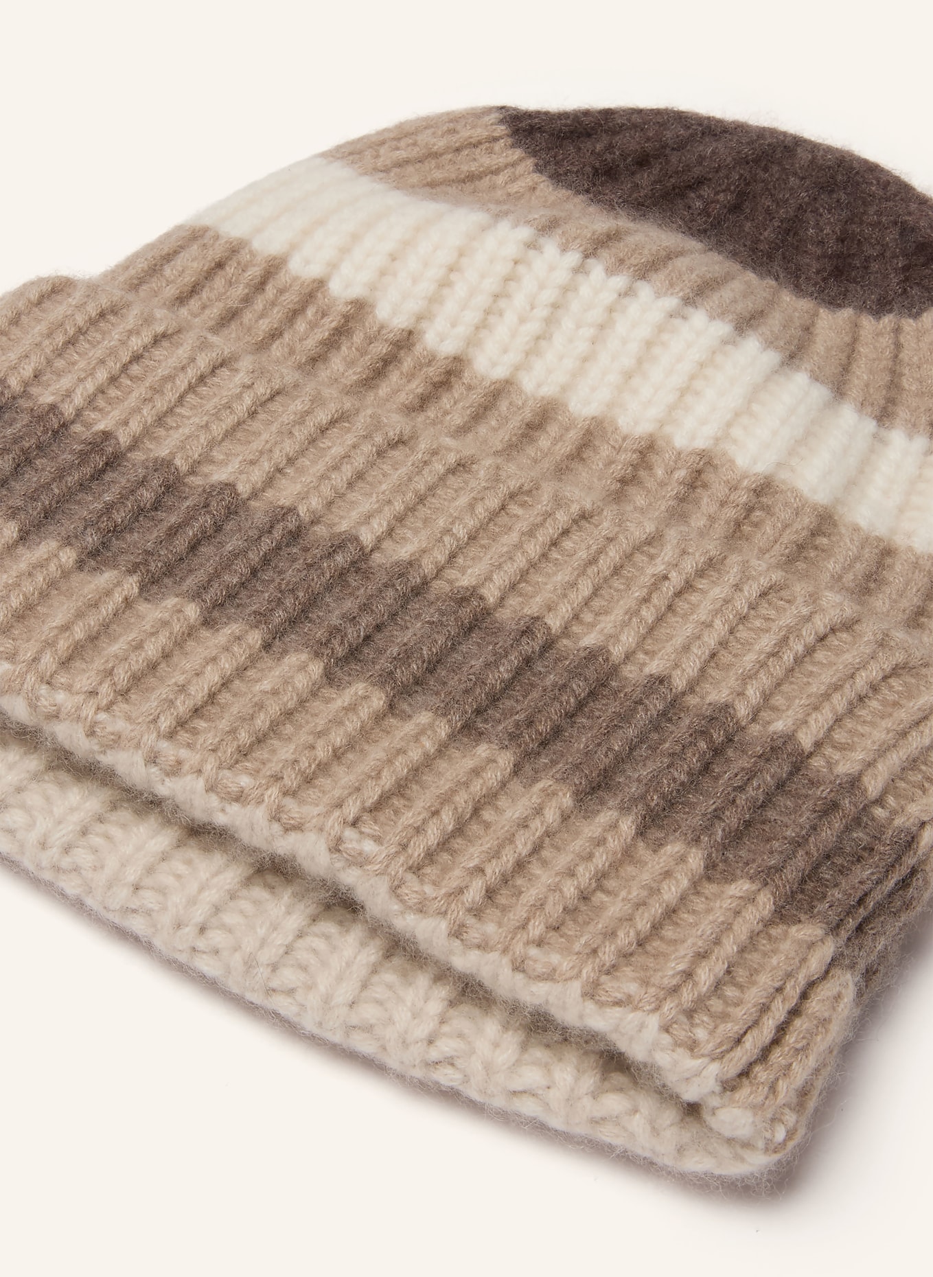 HURRAY Cashmere beanie SAILOR MULTI: BEIGE / CREAM / TAUPE