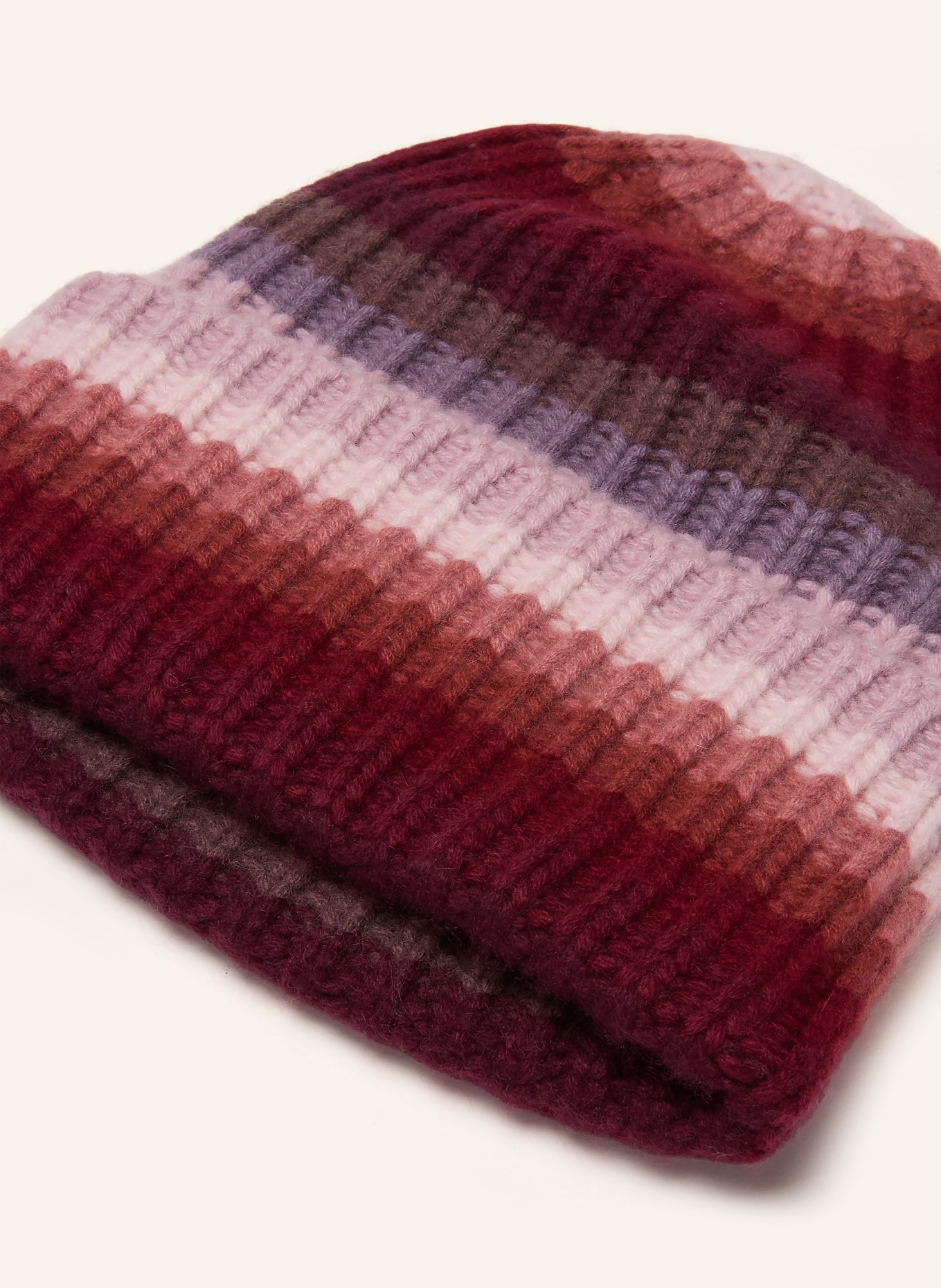 HURRAY Cashmere beanie SAILOR MULTI: DARK RED / ROSE / DUSKY PINK