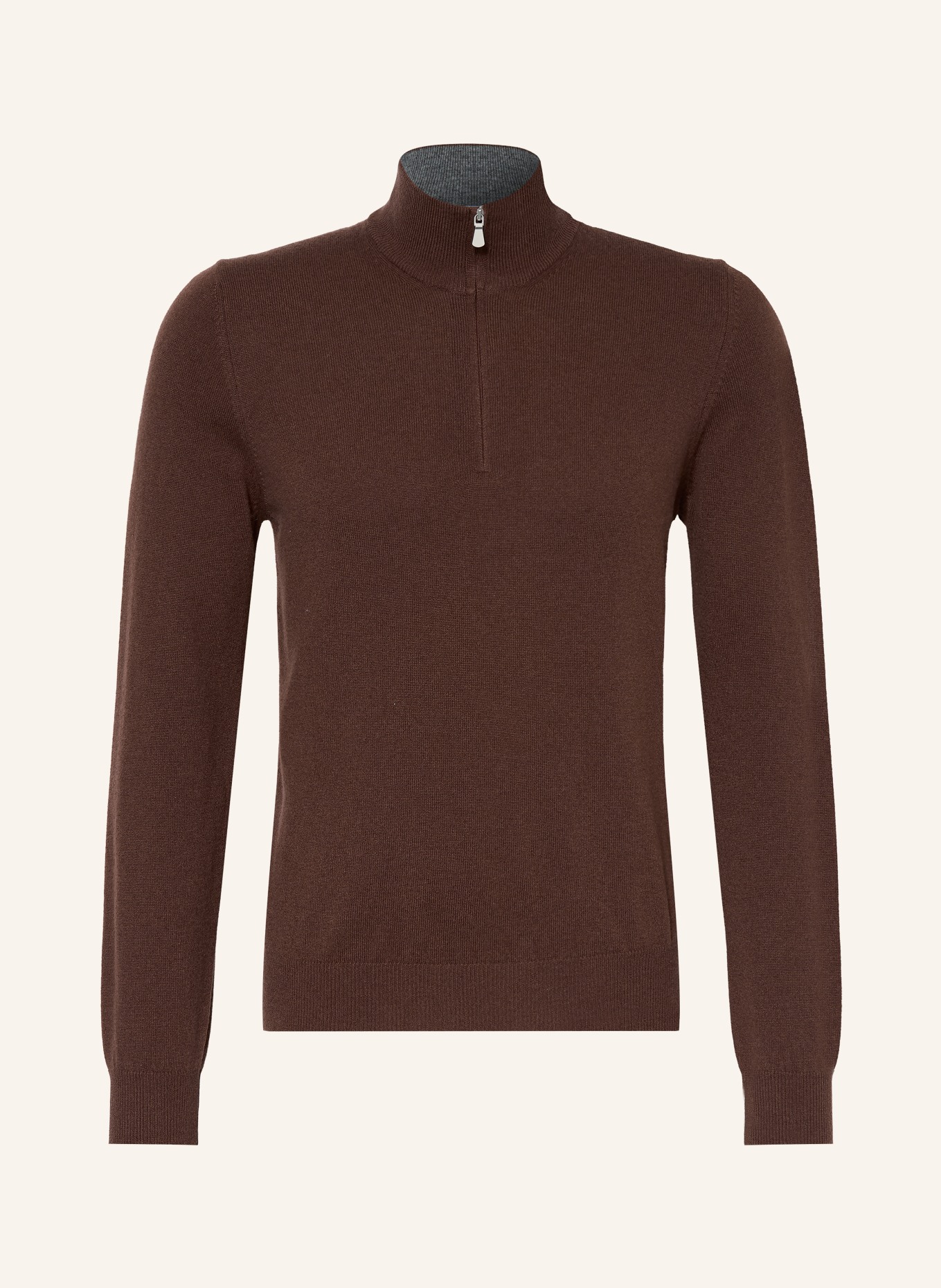 GRAN SASSO Half-zip sweater: BROWN
